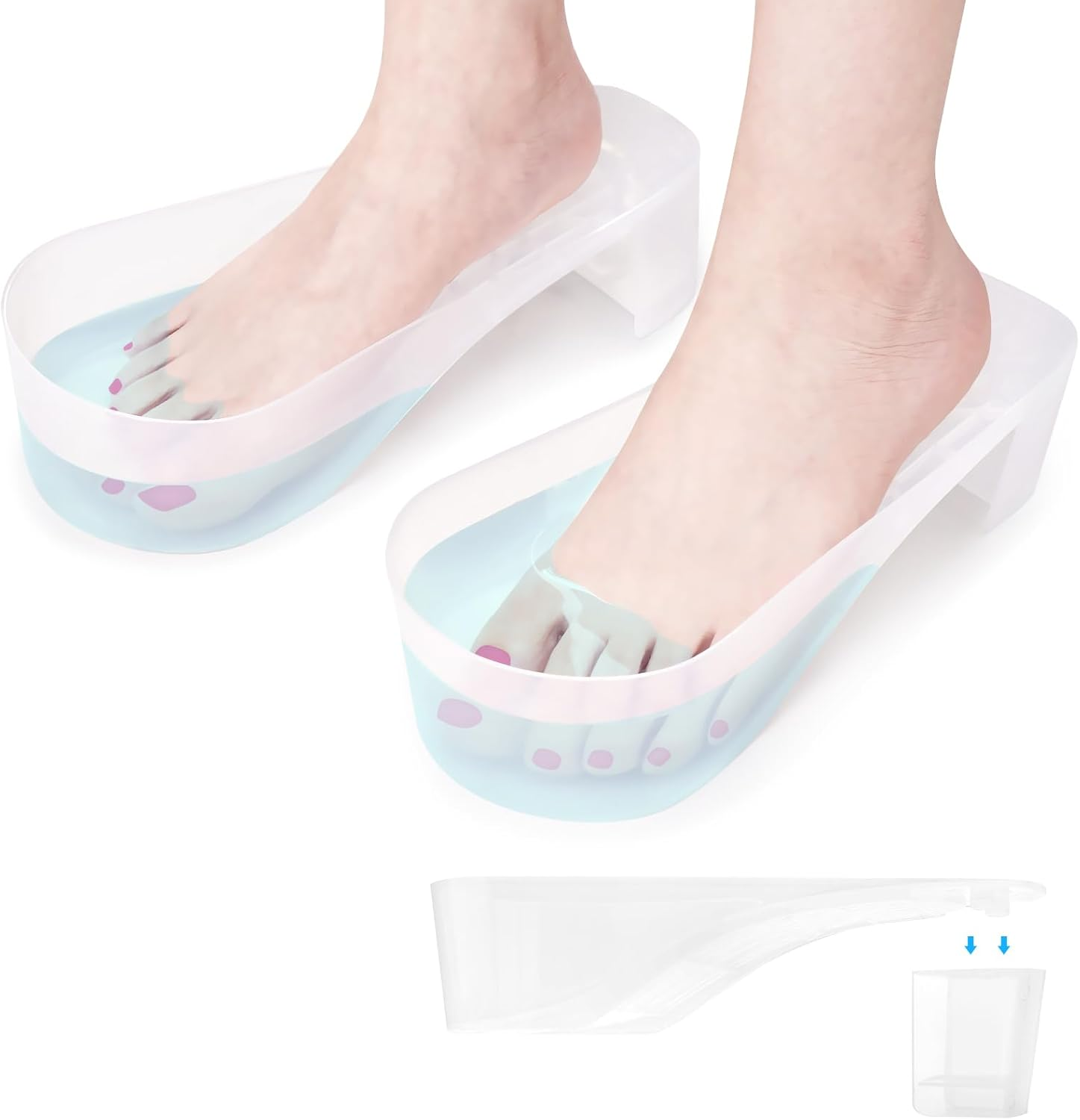 Yokilly Toe Nail Soaking Bowl, 2 PCS Toenails Soak off Bowl, Shoe Design Foot Bath Soak Tub Bowl, Acetone Proof Pedicure Foot Spa Nail Soaker Bowl for Soak off Dip Powder Gel Polish Remover (Clear) image number 4
