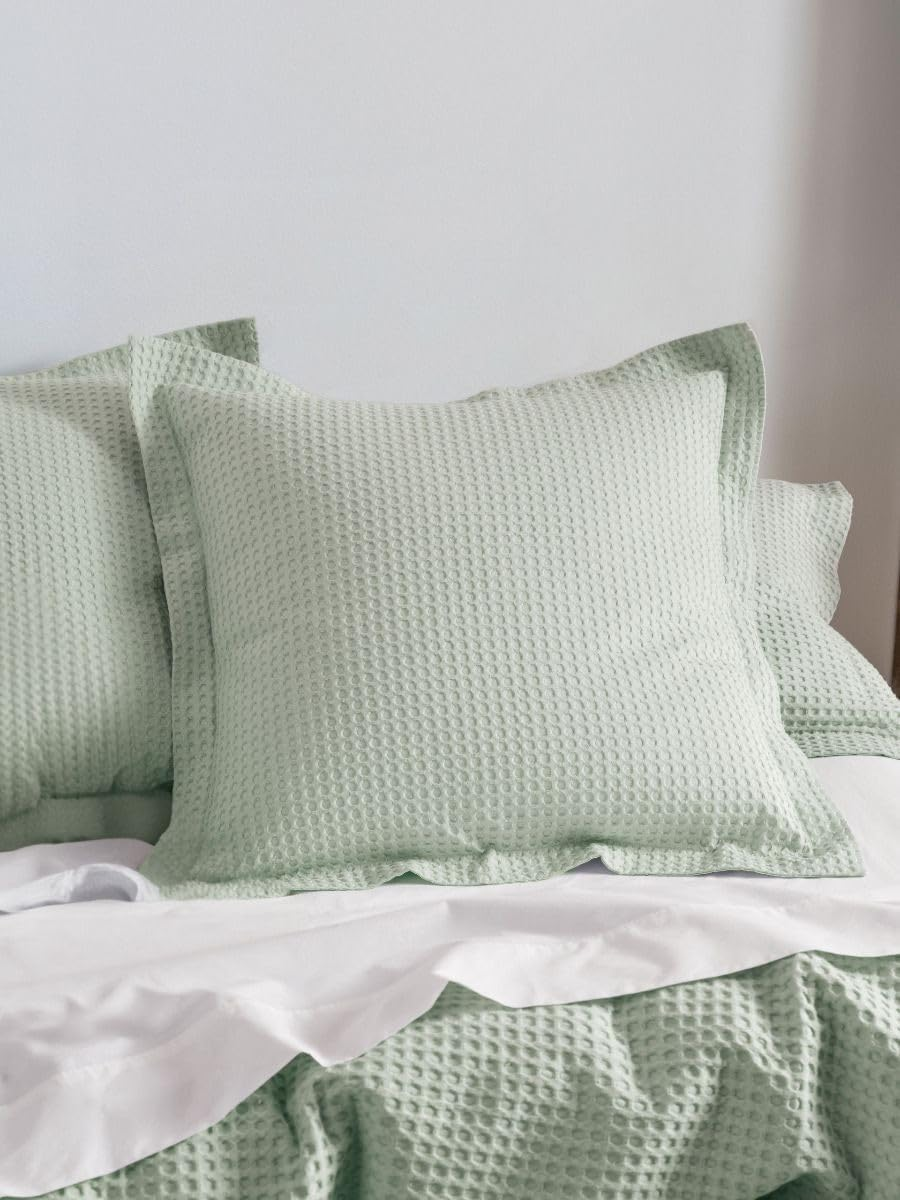 Linen House Deluxe Quilt Cover Set, Waffle Mist, Single Size