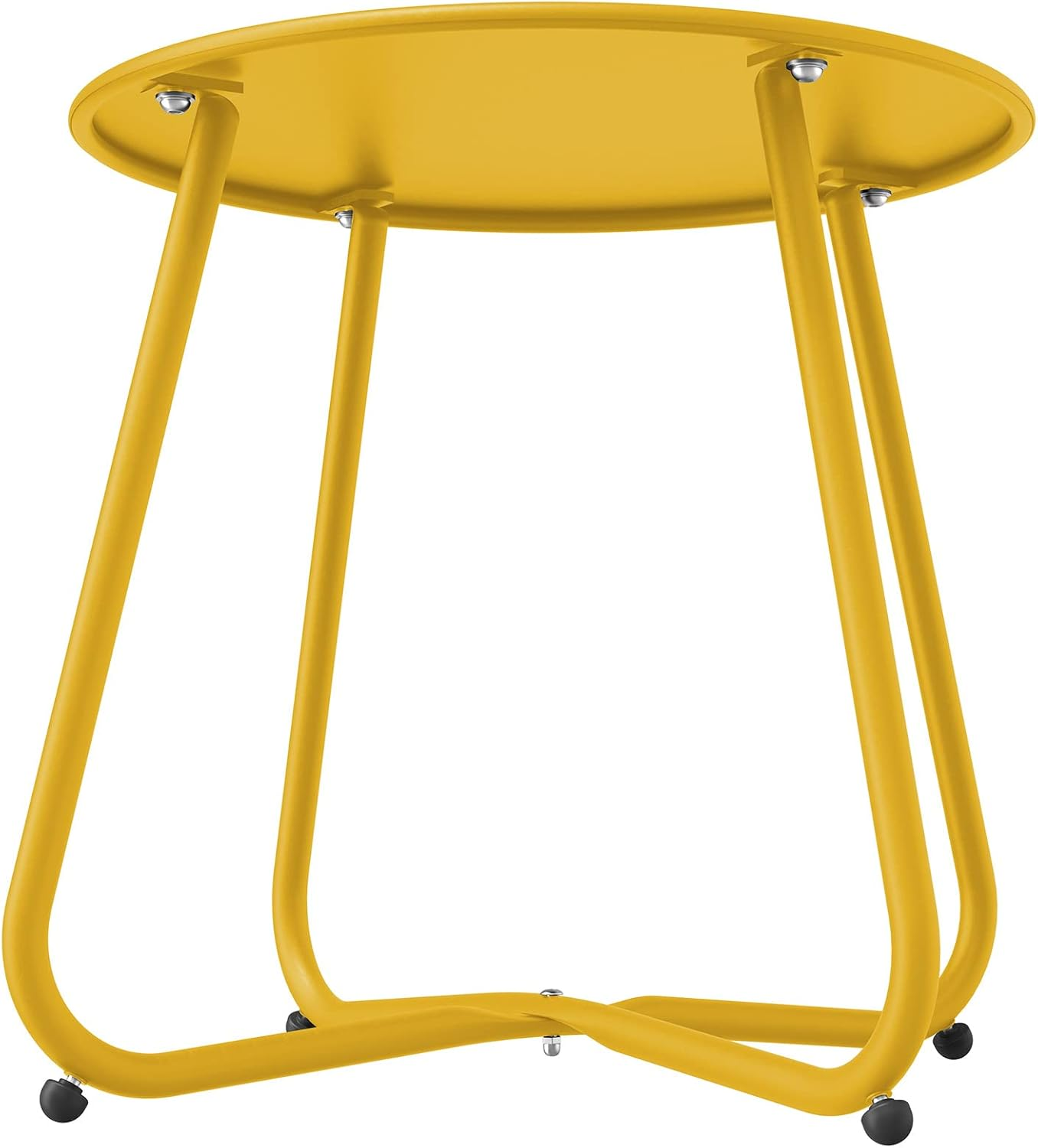 Grand Patio Steel Patio Side Table, Weather Resistant Outdoor round End Table, Yellow image number 4
