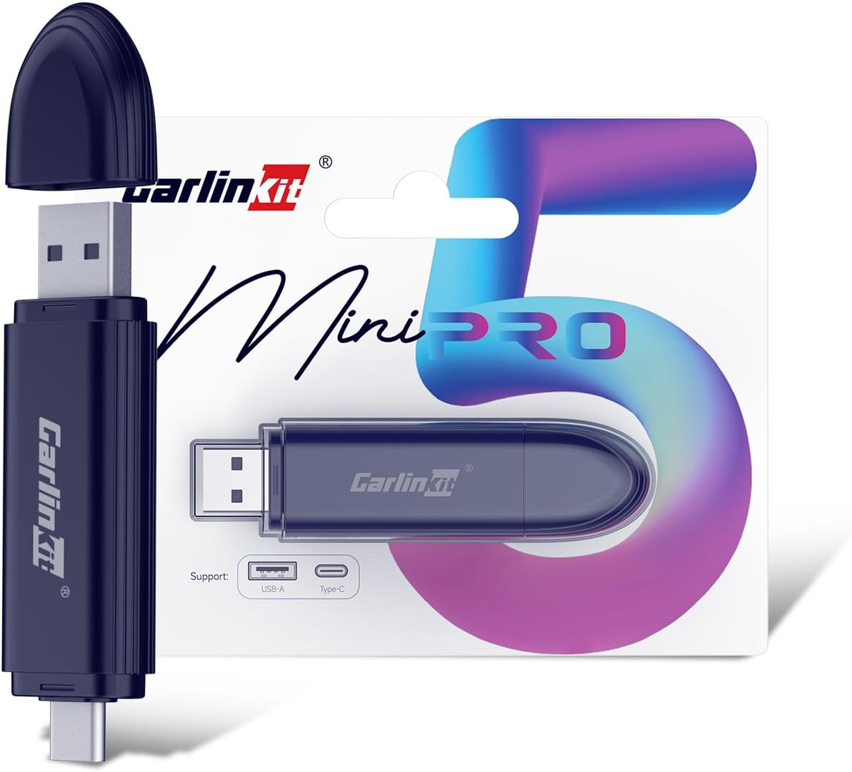 Carlinkit Mini5 Pro Wireless Carplay Adapter Upgraded 2 in 1 Android Auto Wireless Dongle, 5.8Ghz Wifi/Ota Upgrade/Fast Connect, for OEM Wired Carplay and Android Auto Cars ﻿ image number 5