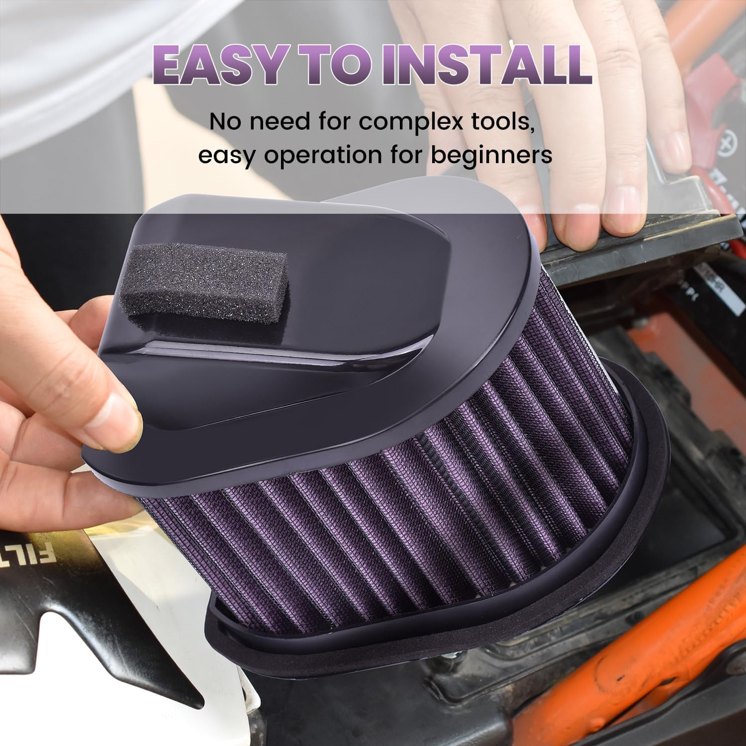 Air Filter for Kawasaki Z1000 2003-2009 Z800 2013-2016 Z750 2004-2012 Z750S 2005-2007, 11013-0044 11013-1302, Air Element High Performance Airflow