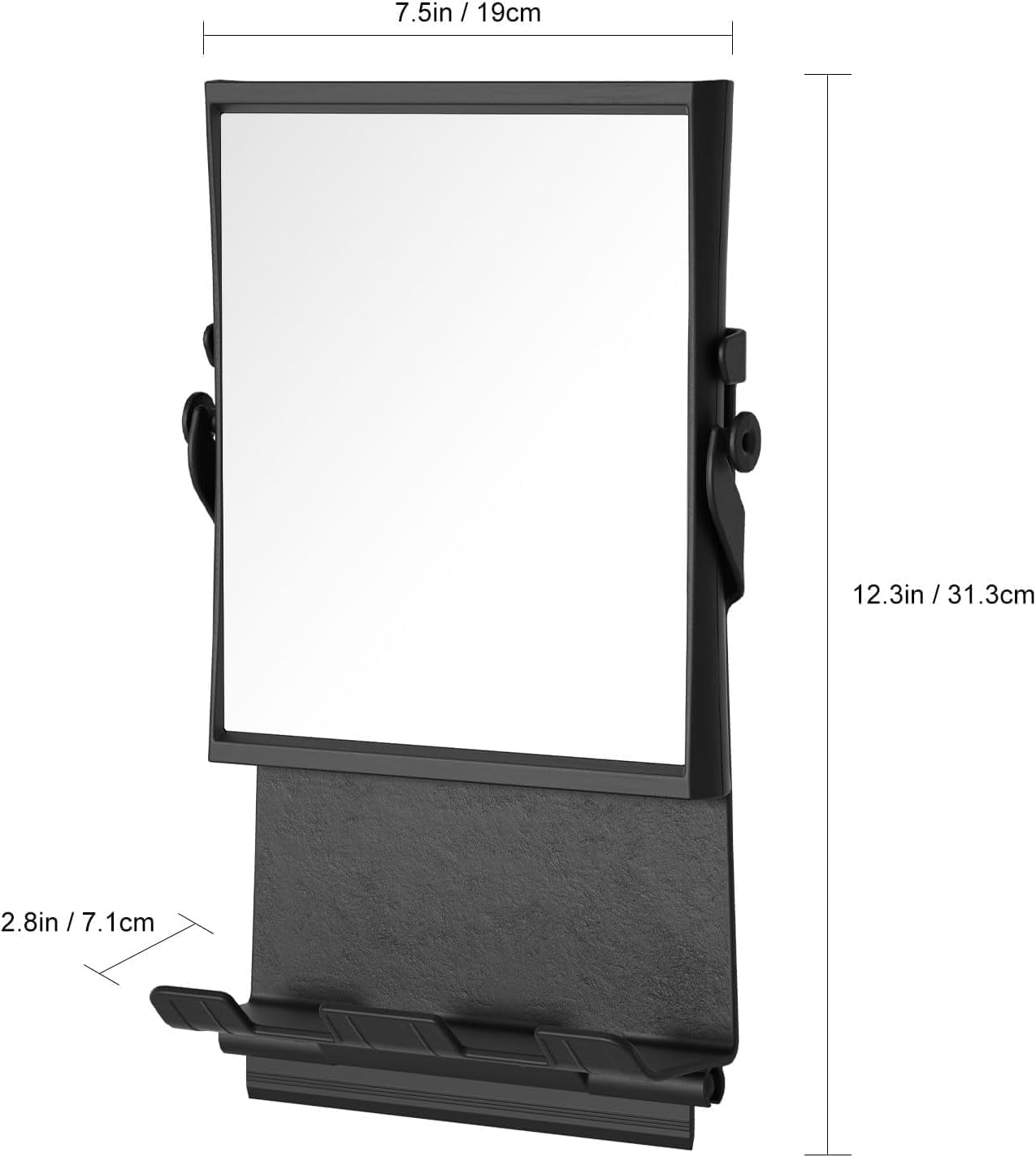 Tinyso Shower Mirror,Dual-Sided 1X/3X Magnification, Anti-Fog Bath Mirror,Bigger Reflective Surface & Thinner Frame,Rust-Proof,Shaving Glass image number 5