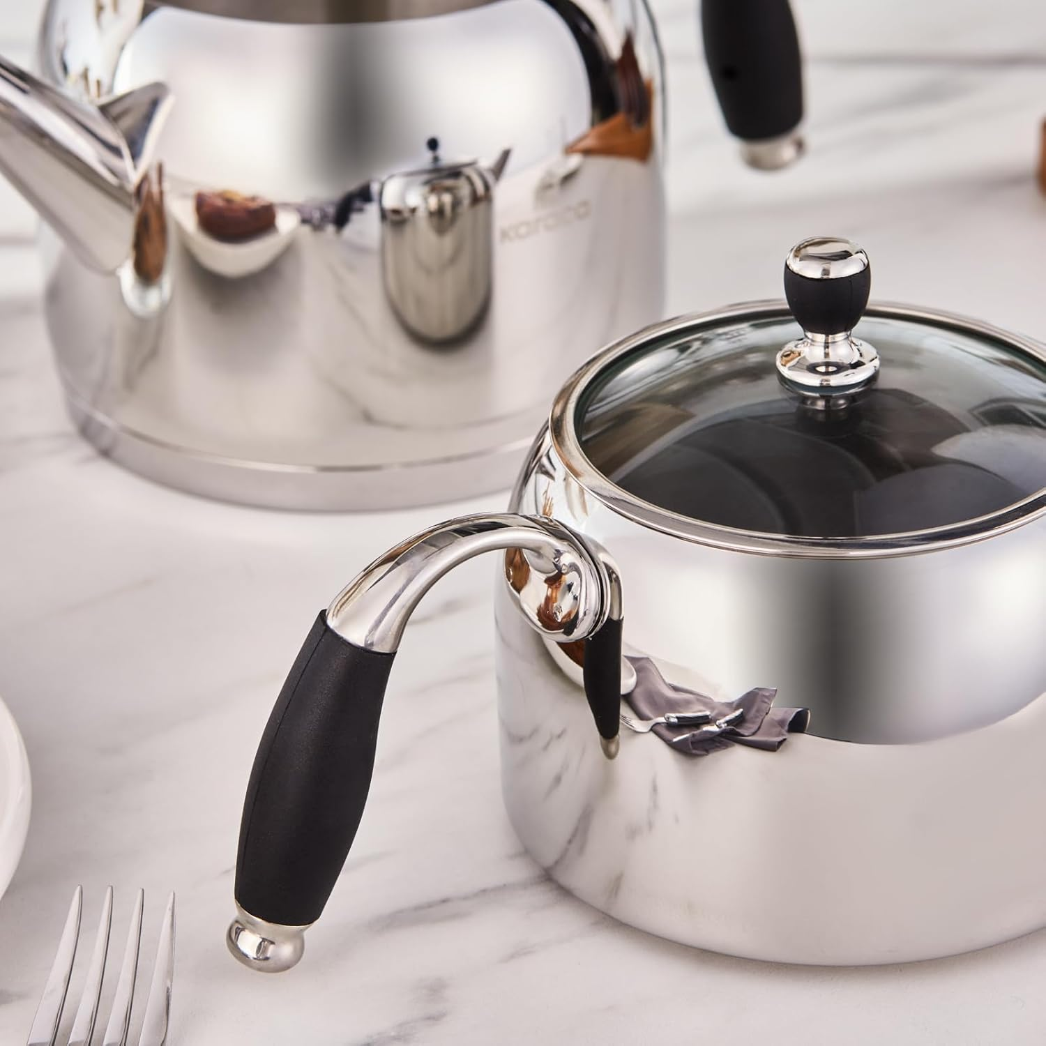 Karaca Stella Edelstahl-Teekannen - Schwarzes image number 4