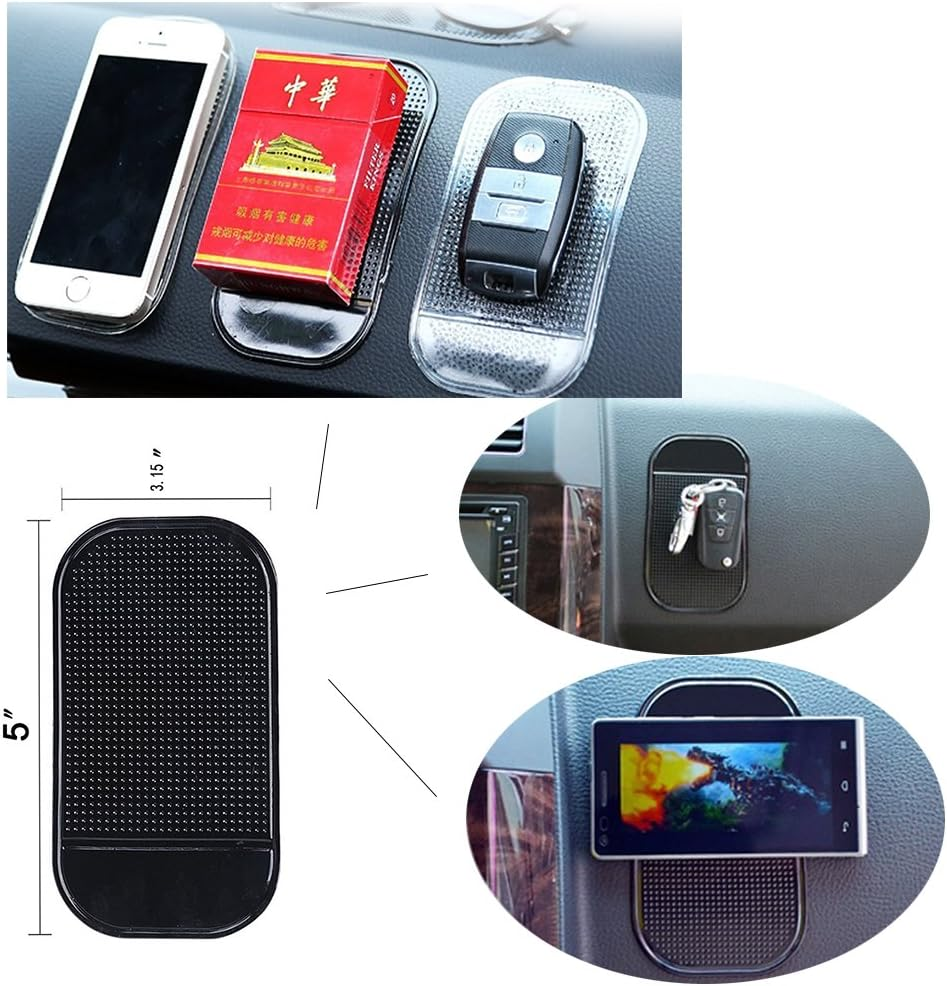 10 Packs Anti-Slip Gel Pads Viaky Fixate Sticky Cell Pads Non-Slip Gel Mat Sticky Auto Gel Holder,Can Stick to Cellphone, Pad, Keys,Glass, Mirrors, Whiteboards, Metal (Black) &hellip; image number 2