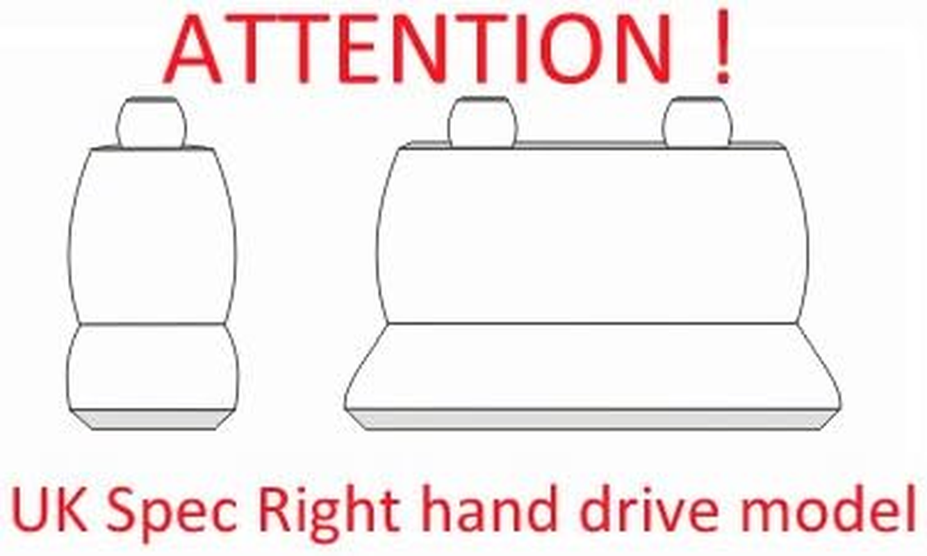 DKMOTO DK541P2 Tailored Van Seat Covers for Ford Transit Custom - with Fold down Table