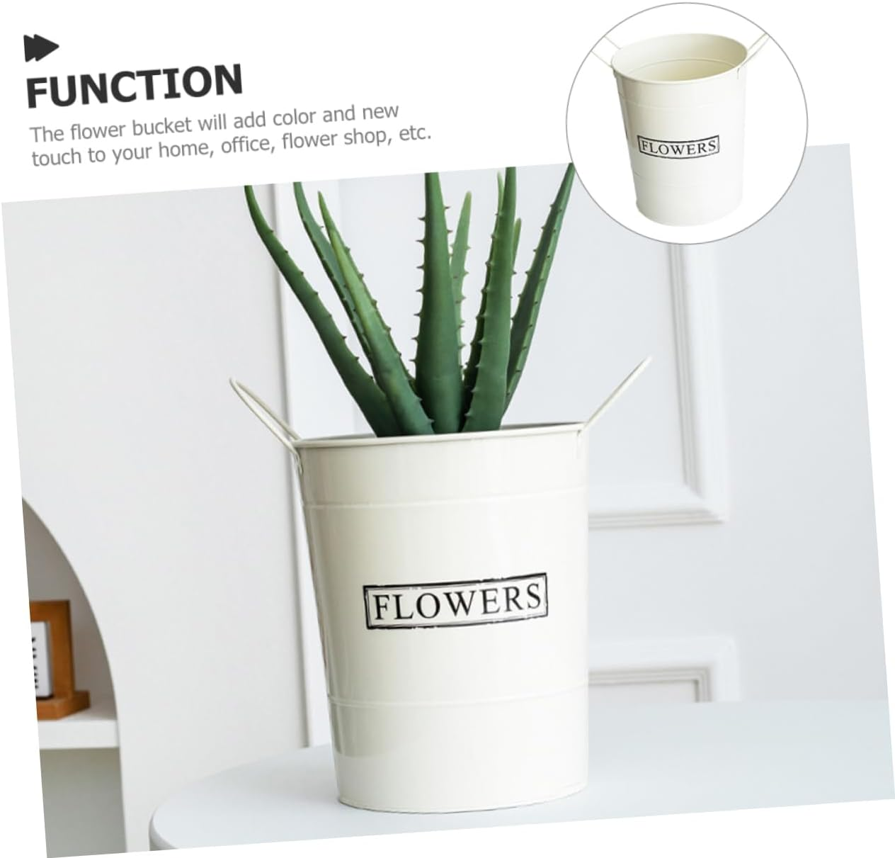 NULYLU Practical Iron Flower Pot Binaural Design for Indoor Plant for Gardening Enthusiasts image number 5