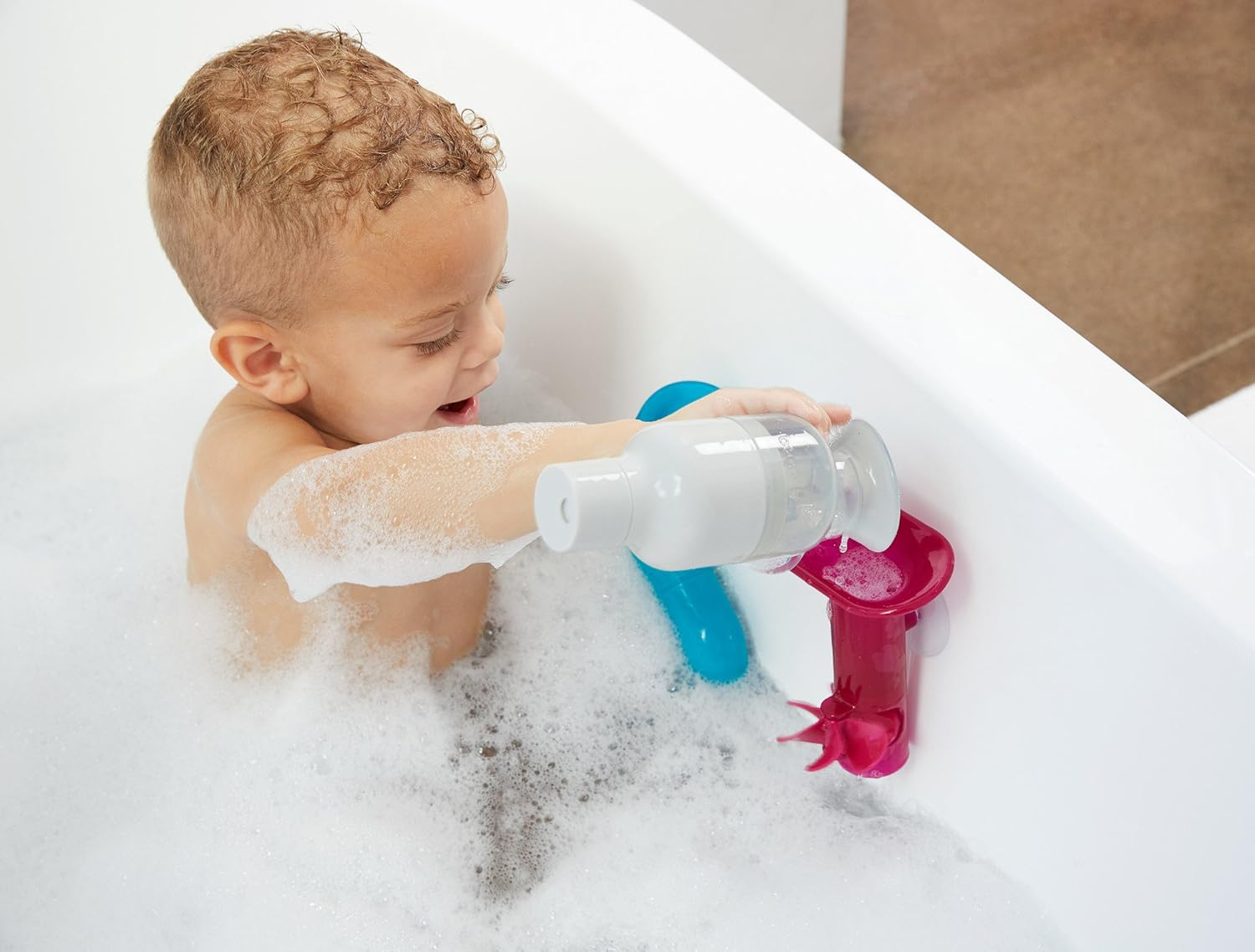 Tubes Building Bath Toy - Coral image number 4