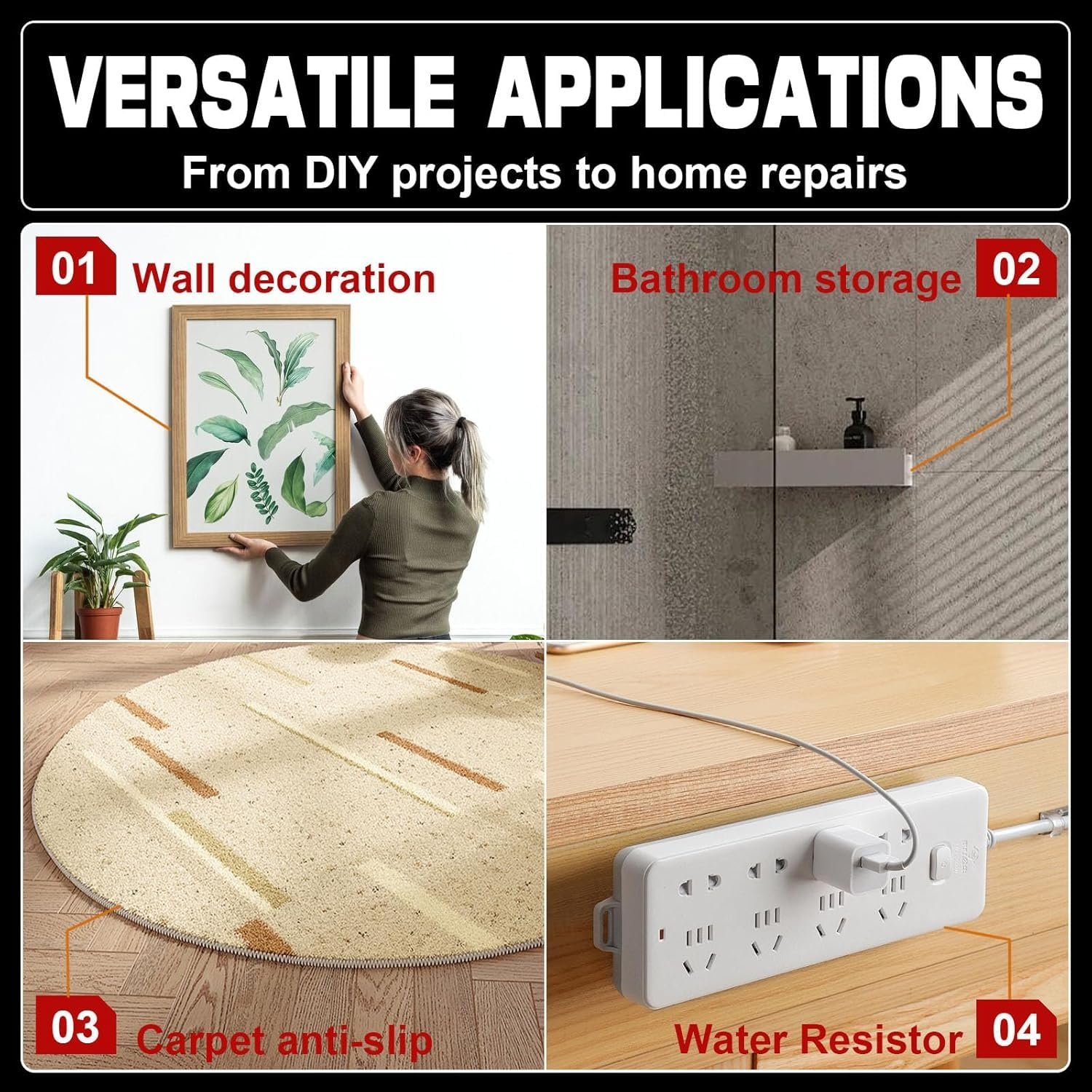 3M Double Sided Tape Heavy Duty 10Ft, Double Sided Mounting Tape for Wall, 3M Vhb Strong Double Sided Tape Heavy Duty for Car, LED Light Strip, Home/Office Decoration image number 4