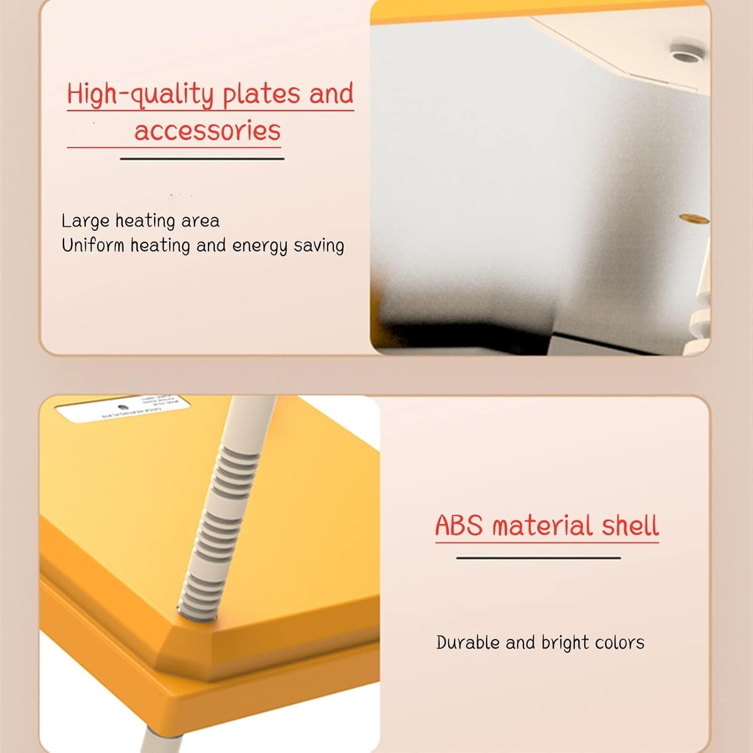 Brooder Heater for Chicks, Chicks Heating Plate with Adjustable Height and Angle 15W Chicken Brooder Warm like Mother Hen (Orange, 30CM) image number 3