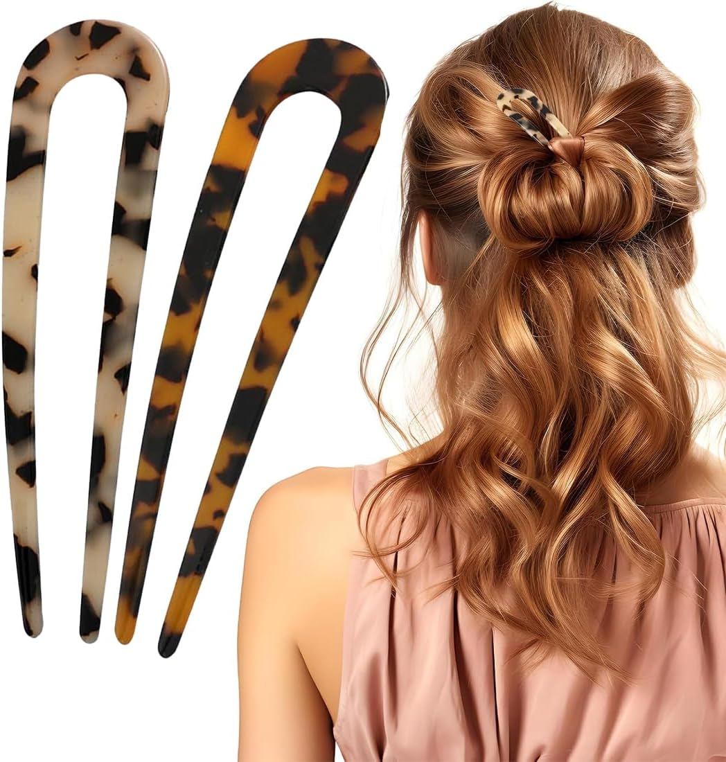 2 Pieces French Hair Clips U Shaped Hair Clips Large French Twist Hair Clips for Women Styling Hair Accessories image number 1