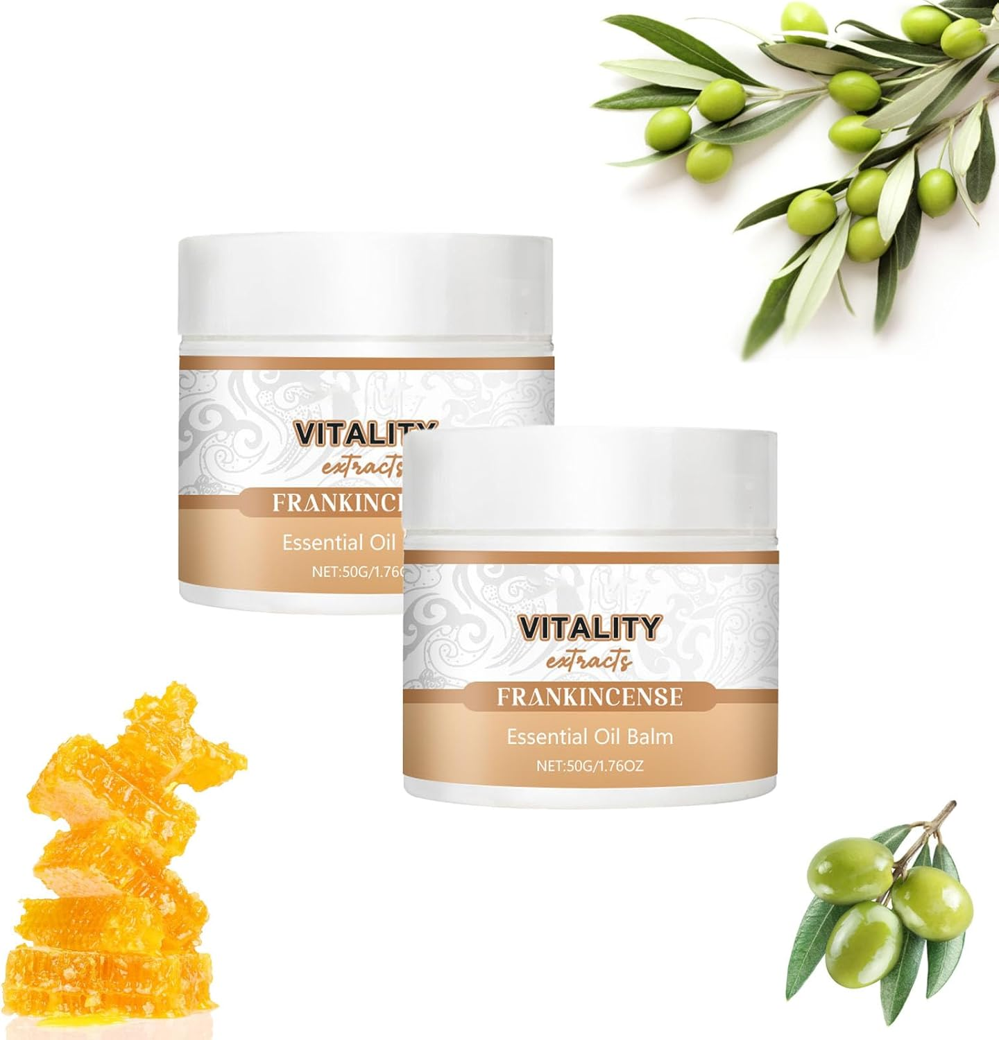 Frankincense Balm - Deep Hydrating Natural Skin & Body Balm with Boswellia Serrata, Beeswax & Olive Oil, Soothes Dry, Cracked Skin, Face Hands Feet, Non Greasy image number 4