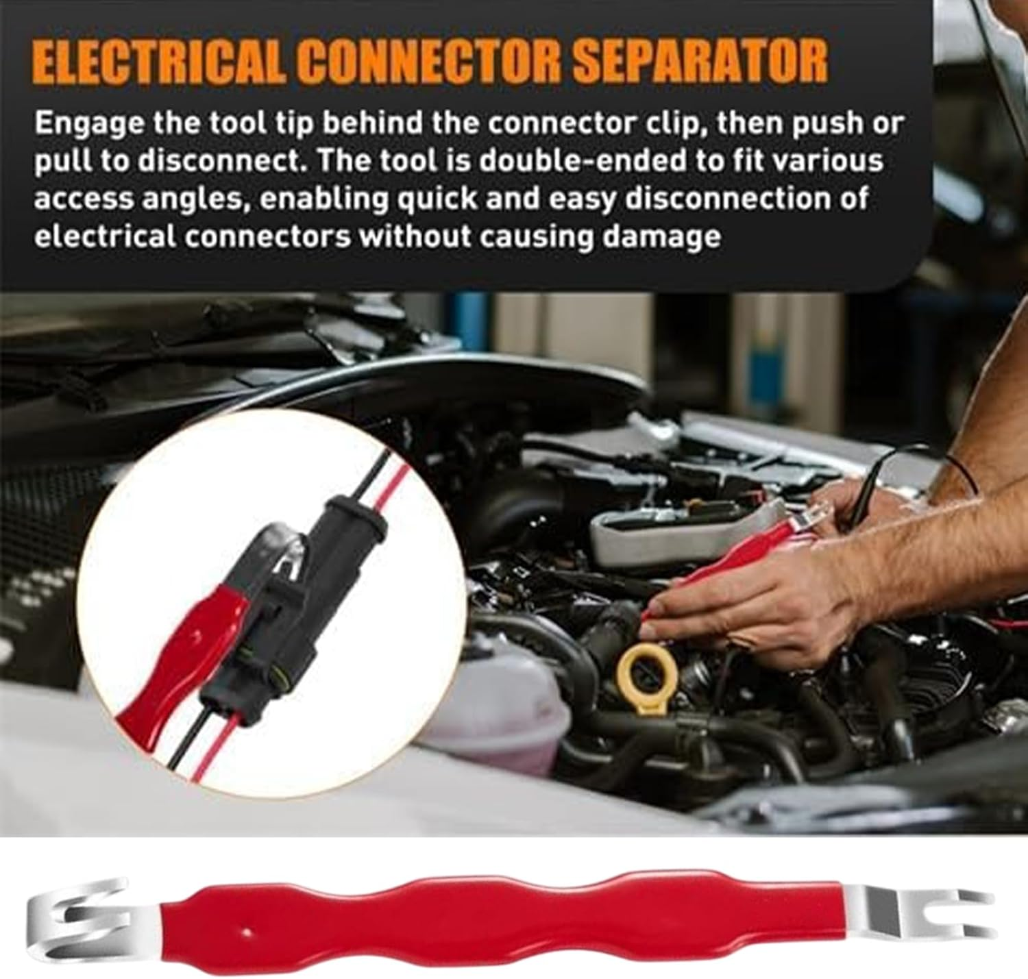 Automotive Electrical Terminal Connector Separator Removal Tool, Double Ended Design Auto Puller Tool for Vehicle Plug, Ignition Wire, Universal Remover Tools for Car Truck System image number 1