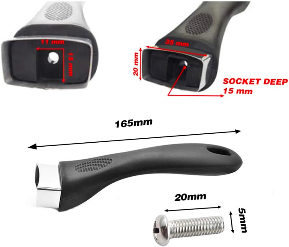 2 Pcs Pot Handle Bakelite Grip Long Replacement Handle with Screw for Kitchen Saucepan Pan Cookware image number 6