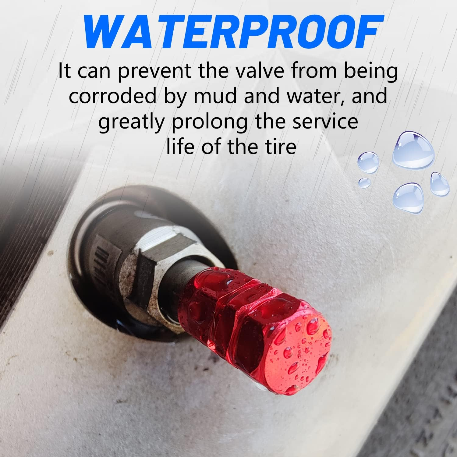 EKIND Tire Stem Valve Caps Wheel Aluminum Valve Covers Car Dustproof Tire Cap, Hexagon Shape, (Set of 5, Red) - Red image number 4