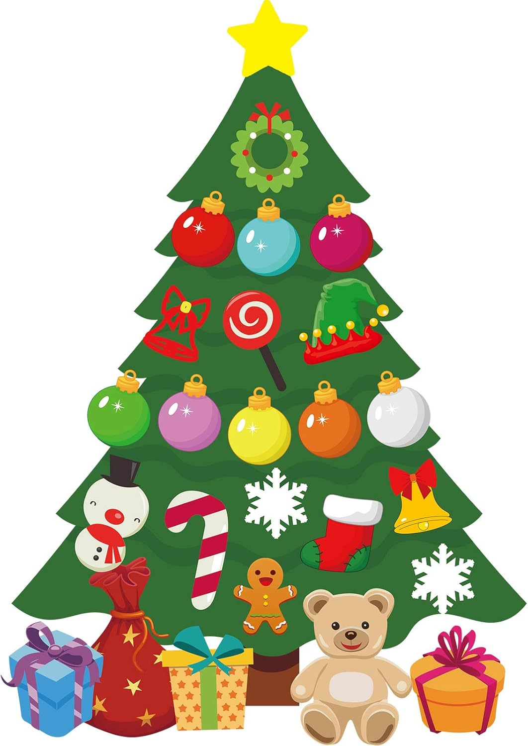 Christmas Party Decoration, Animated Christmas Fridge Magnet Set, Magnet Refrigerator Stickers Holiday Christmas Decorations for Fridge, Metal Door, Garage, Office (Christmas Tree Magnet, 21 Pieces) image number 4