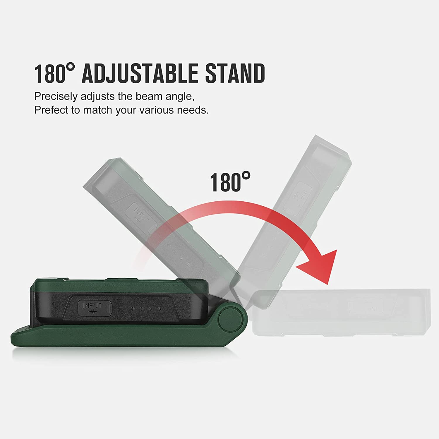 OLIGHT Swivel COB LED Work Light Adjustable Portable Handheld Torches Max400 Lumens Rechargeable IPX4 Waterproof Max 90H with Magnetic Base and Hanging Hook(Moss Green) image number 1