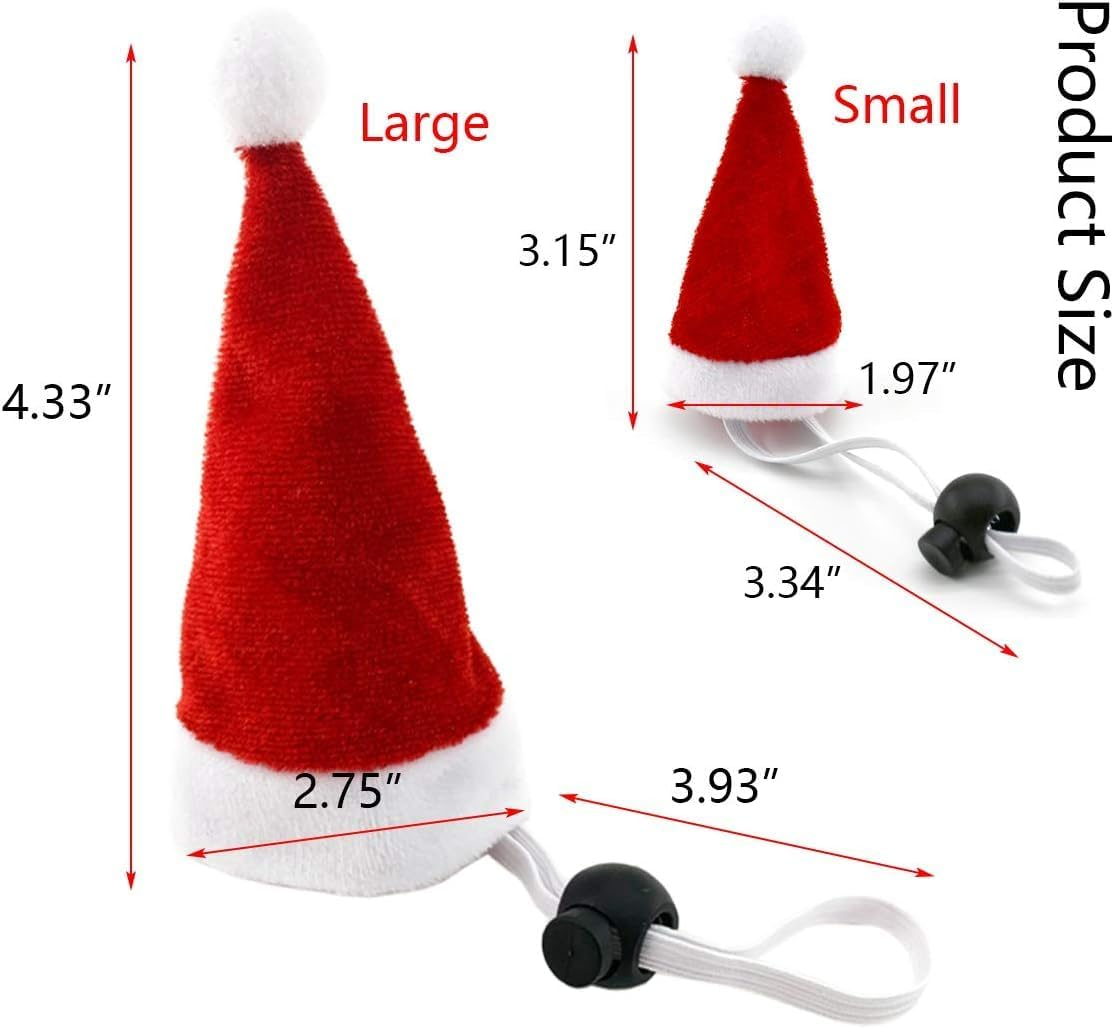 4Pcs Chicken Hats for Hens Chicken Christmas Santa Claus Hat with Adjustable Chin Strap for Poultry Hen Rooster Goose Duck Parrot Christmas Dress up Supplies (Red, One Size) image number 1