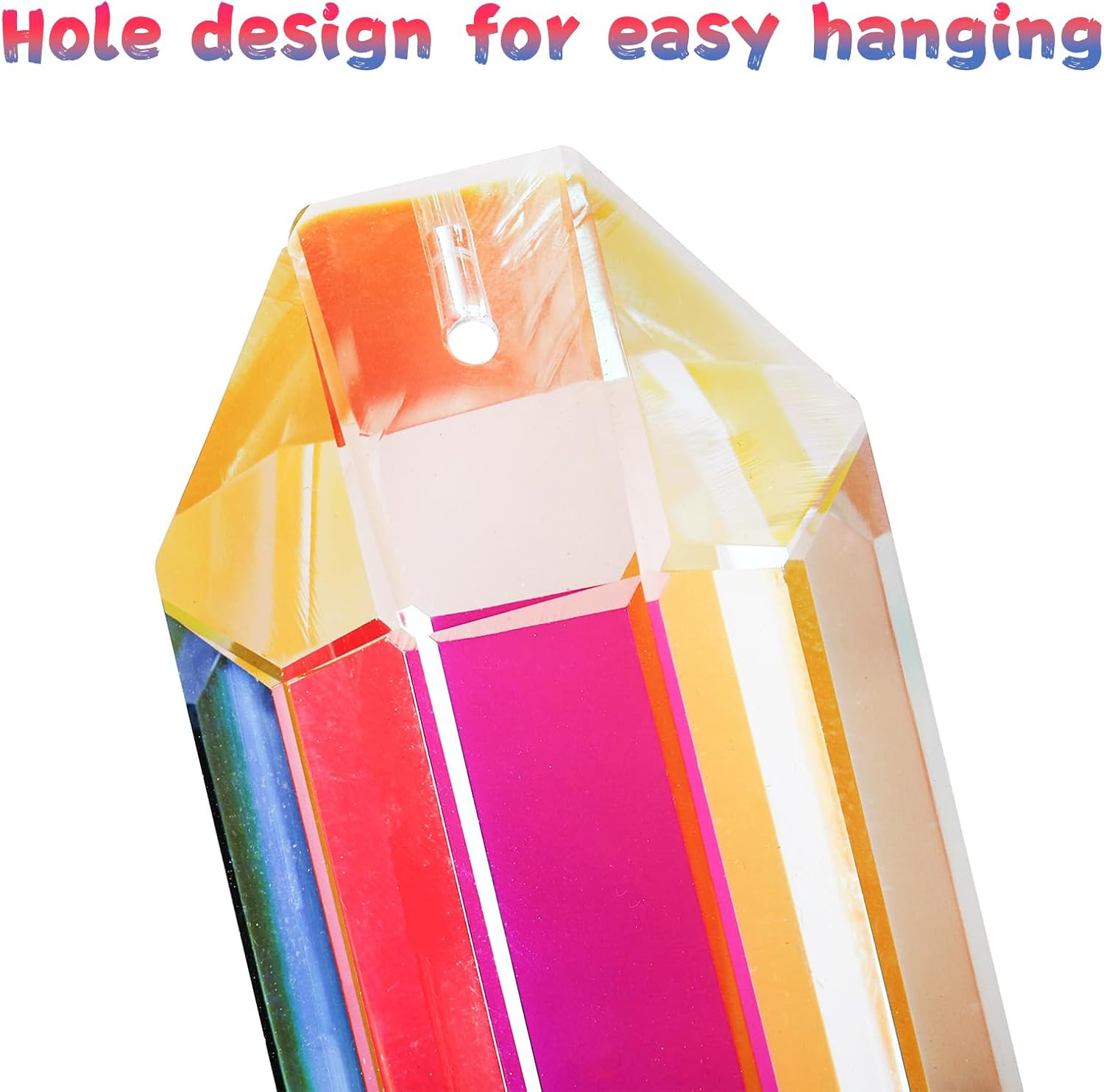 ZEAYEA 3 Pcs Crystal Prism, 4.7'' Crystal Suncatcher Prism for Window, Colored Hanging Prisms Pendant for Chandeliers, Garden, Room, Wedding, Christmas Tree Decoration, Home Decorative Accessories image number 2