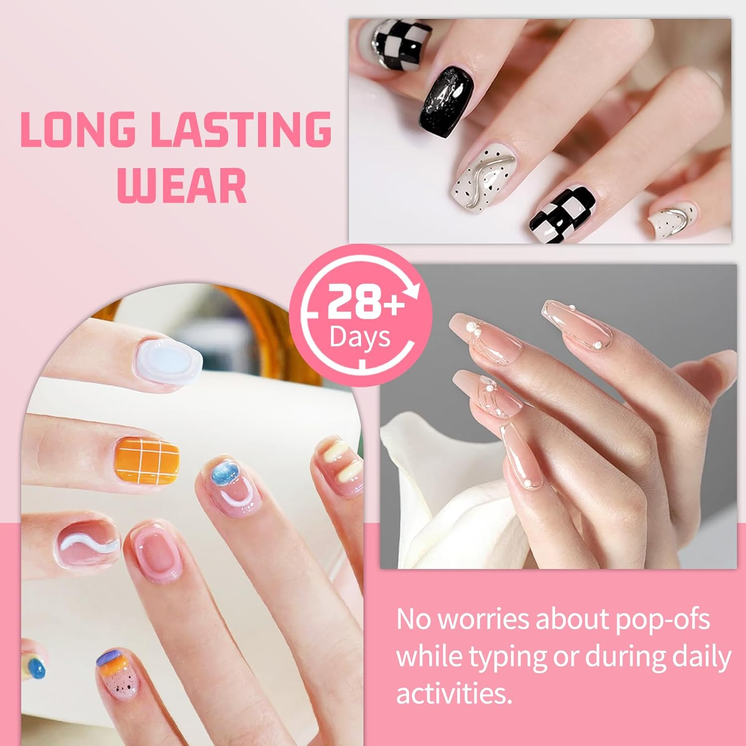 2PCS Nail Glue Gel No Uv Light Needed, Latest Semi Solid Glue for Press on Nails Long Lasting Fake Acrylic Nails Strong Glue Gel 15Gx2 image number 6