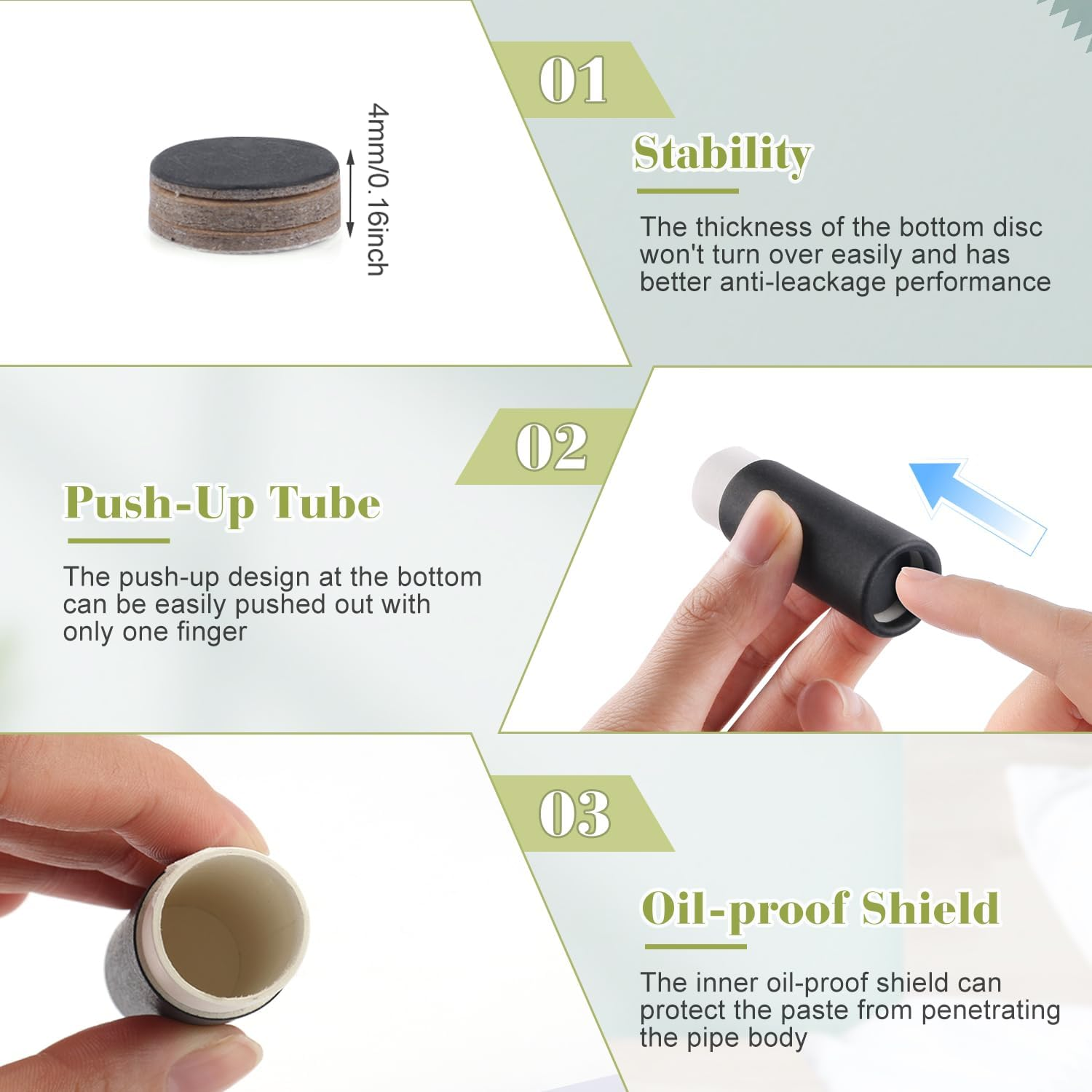 20Pcs 7G Paperboard Lip Balm Tubes Lipstick Containers round Refillable Kraft Containers for Solid Ointment Deodorant Sample Vial DIY Cosmetic Storage,Push-Up Style,Black image number 1