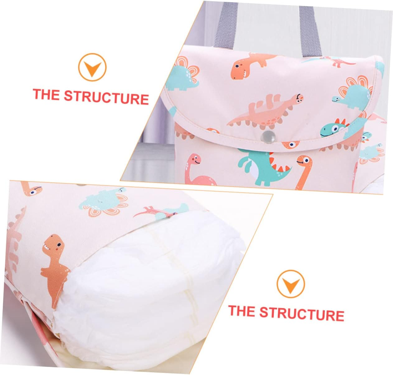 Multi-Functional Diaper Nappy Bin for Organizing Nappies Supply Storage Comfortable Handle Design image number 4