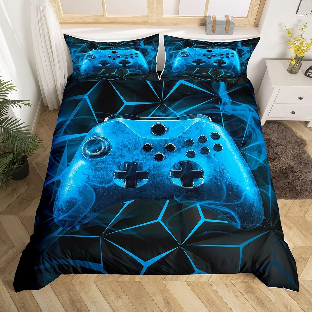 Sports Car Comforter Cover Single Extreme Sports Theme Duvet Cover for Kids Boys Teens Cityscape Racing Car Bedding Set Automobile Style Quilt Cover Luxury Modern Room Decor Bedding Blue Red Yellow