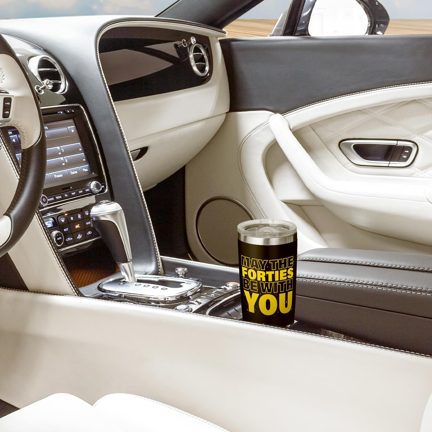 Fatbaby 40Th Birthday Tumbler, 20Oz Stainless Steel, May the Forties Be with You, Classic, Reusable, 1985 40Th Birthday Gift Cup for Men Women, Turning 40 image number 2