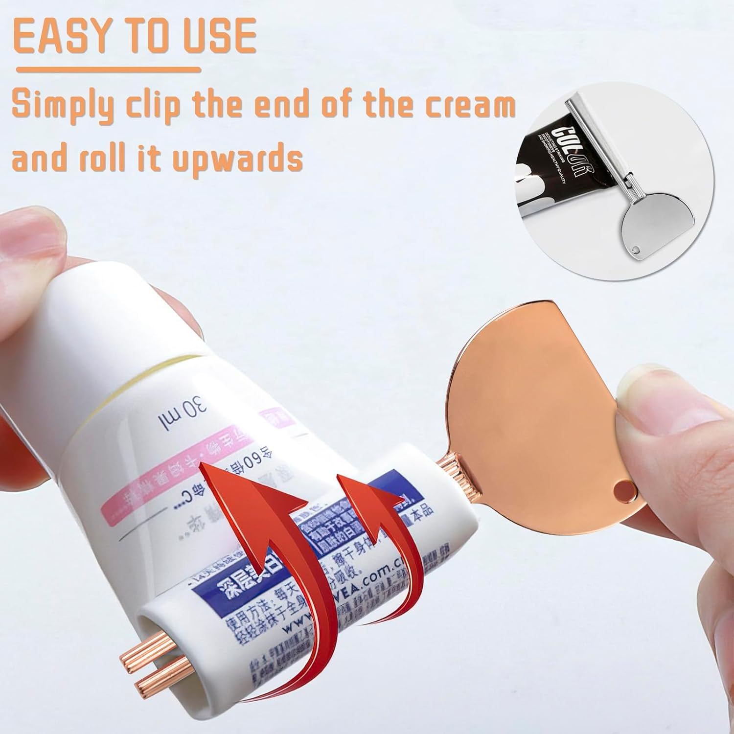 6 PCS Toothpaste Tube Squeezer Tube Wringer Metal Tube Key Toothpaste Roller Squeezer Tool Tube Squeezer Key for Toothpaste Pigment Cosmetic Oil Cream Paint Squeezer (Multicolor) image number 3