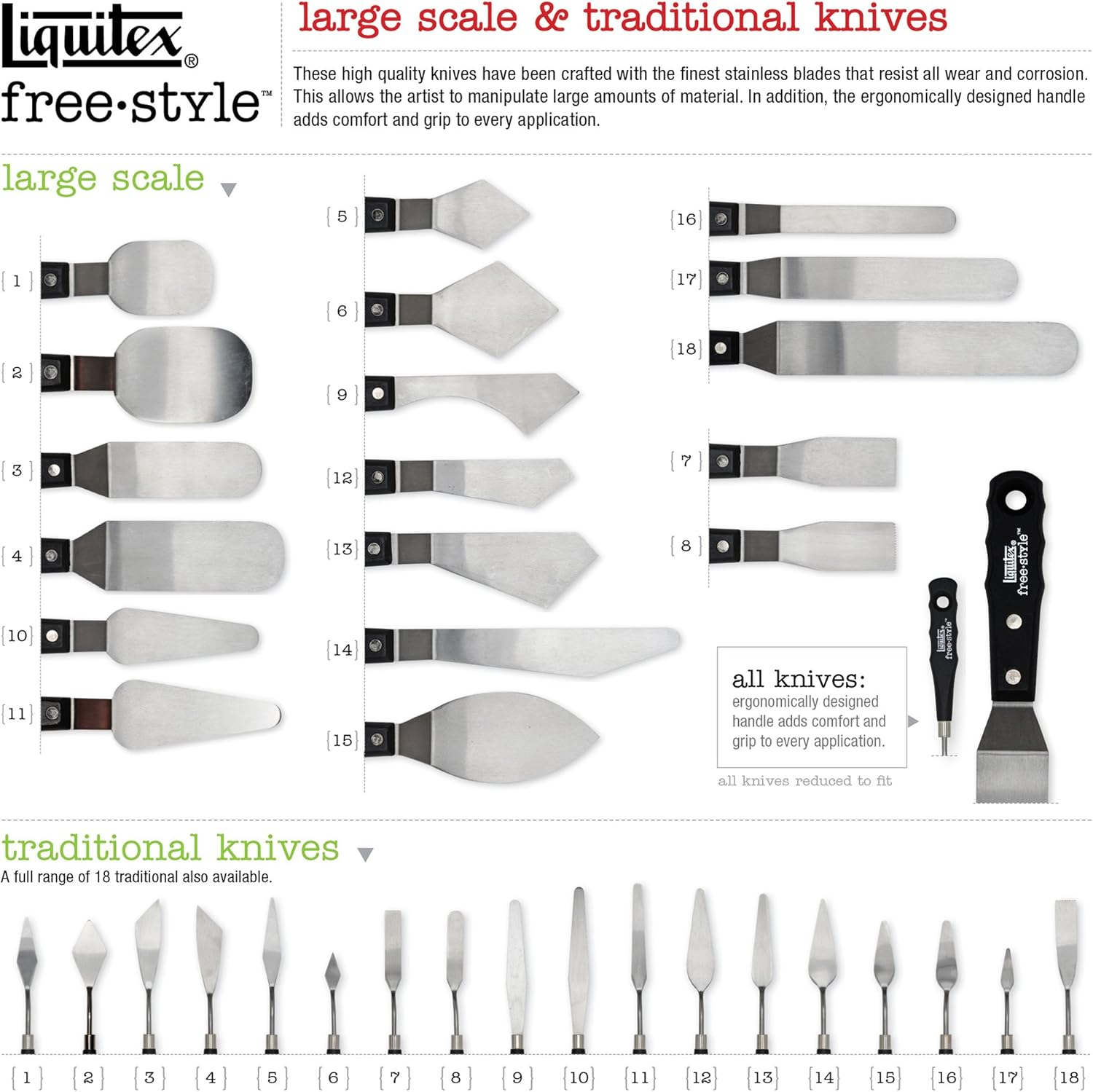 Liquitex Professional Freestyle Traditional Knives 6-Piece Ring Set image number 3