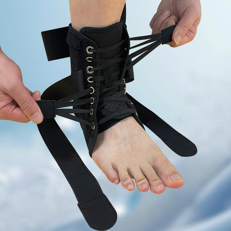 Ankle Brace Support for Women & Men, Adjustable Lace-Up Ankle Support with Removable Splints, Ankle Stabilizer Straps for Sprained Ankle, Plantar Fasciitis, Sports Injury Recovery - 1 Piece image number 5