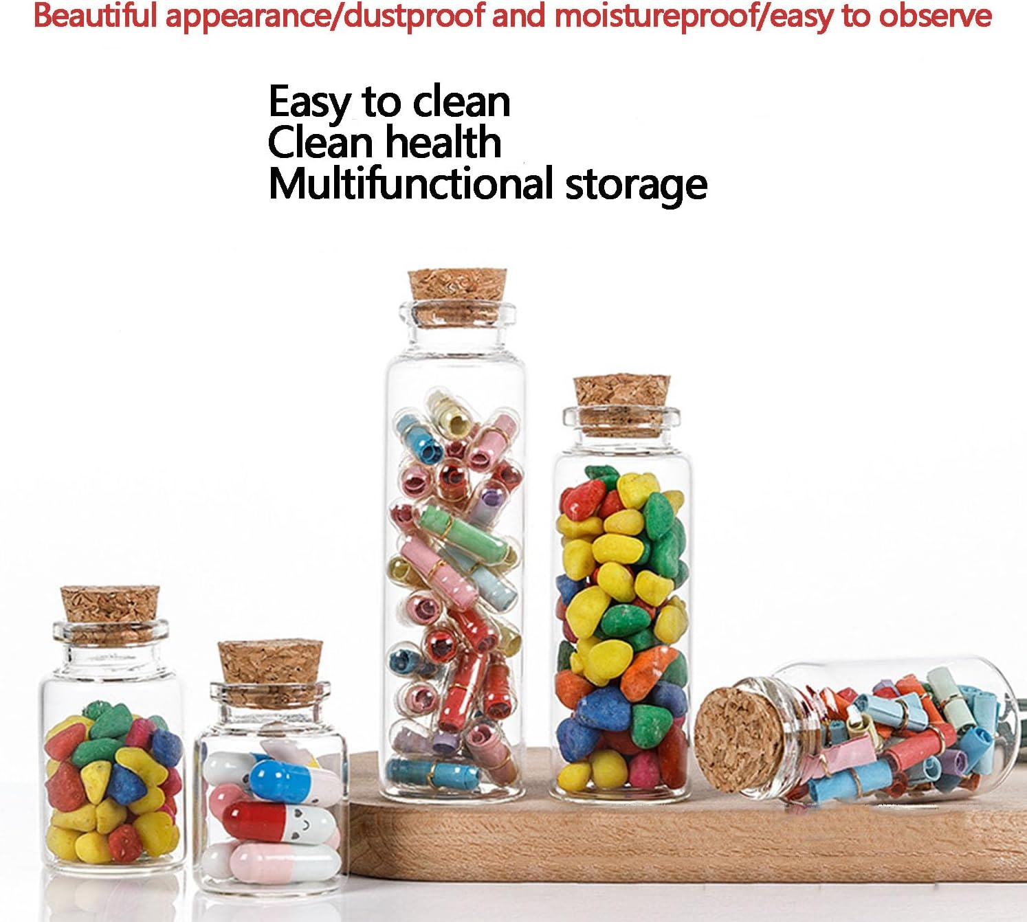 24 Pcs Corked Glass Baby Teeth Hair Keepsake Bottles Mini Wishing Jars for DIY Decoration for Preserving Memories, Glass Bottles Cork Stoppers Decoration Mini Glass Vials Cork Message Bottle image number 6