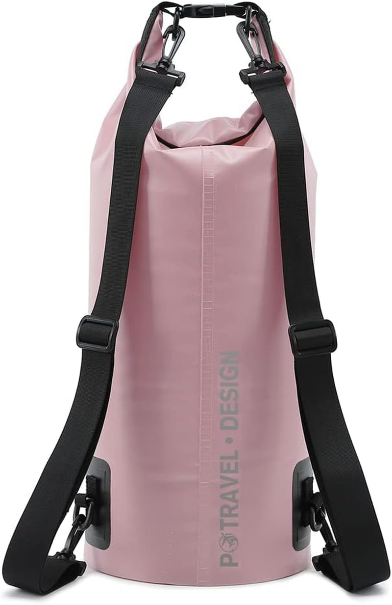 Floating Backpack Waterproof Dry Bag 15L Capacity Kayaking, Water Sports Fishing, Swimming, Boating, Beach, Hiking, Camping, Outdoor Activities 2 Adjustable Straps Bright Pink Colour from Paton Travel image number 5