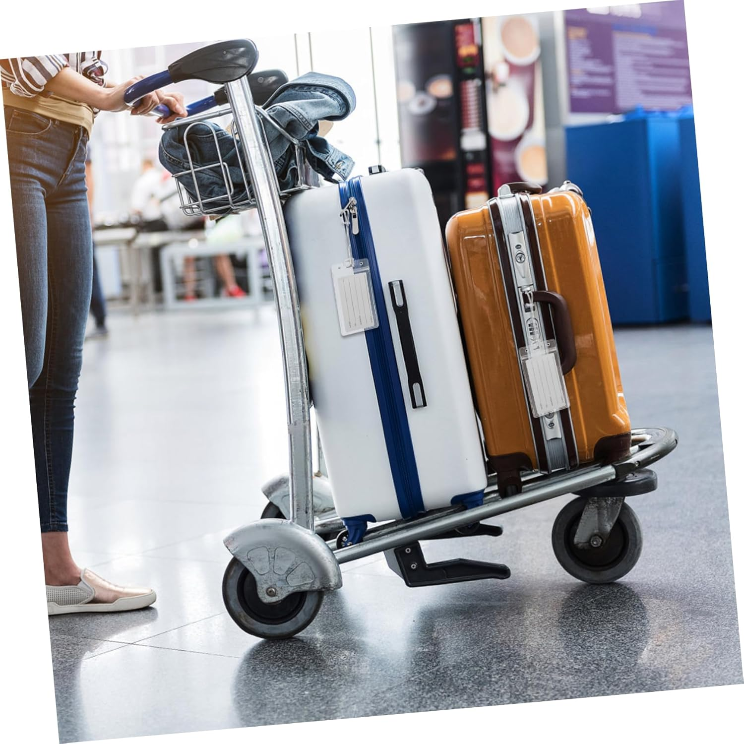 ORFOFE Clear Luggage Tags with Transparent Badge Sleeves and Sturdy Loops Travel Suitcase Label Holders for Secure and Reusable Identification of Bags Backpacks and Suitcases image number 4