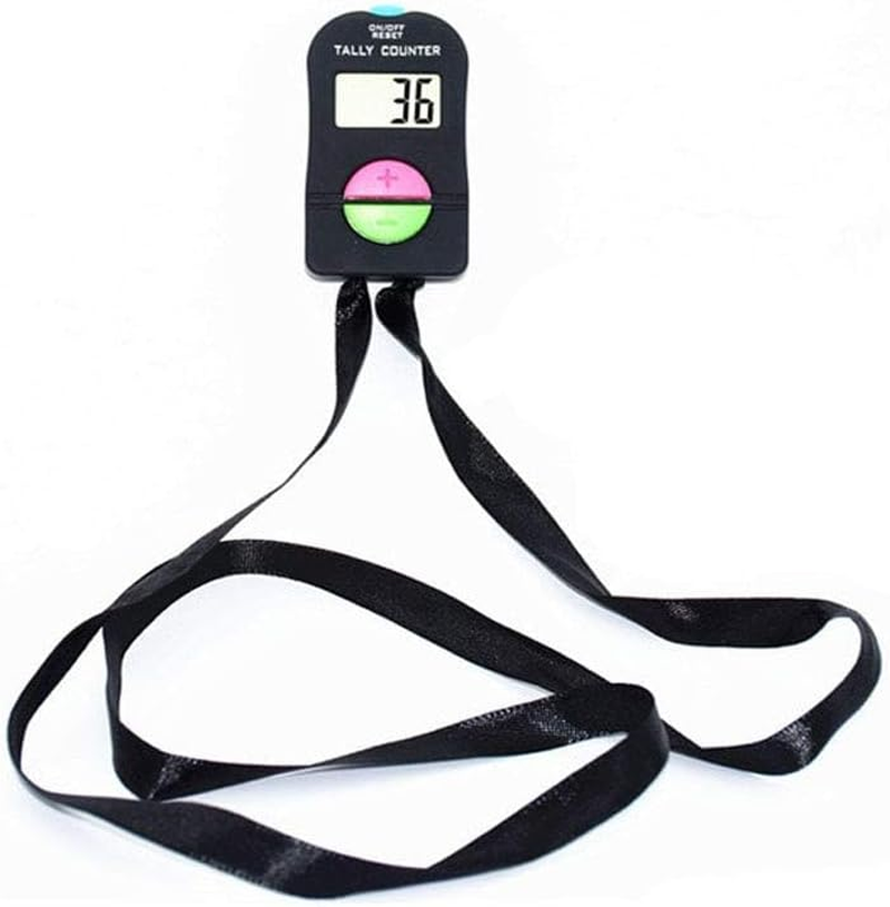 4 Pieces Digital Hand Tally Counter Golf Sports Counter Electronic Add Subtract Manual Clicker Handheld Mechanical Number Click Counter with Neck Lanyard image number 2