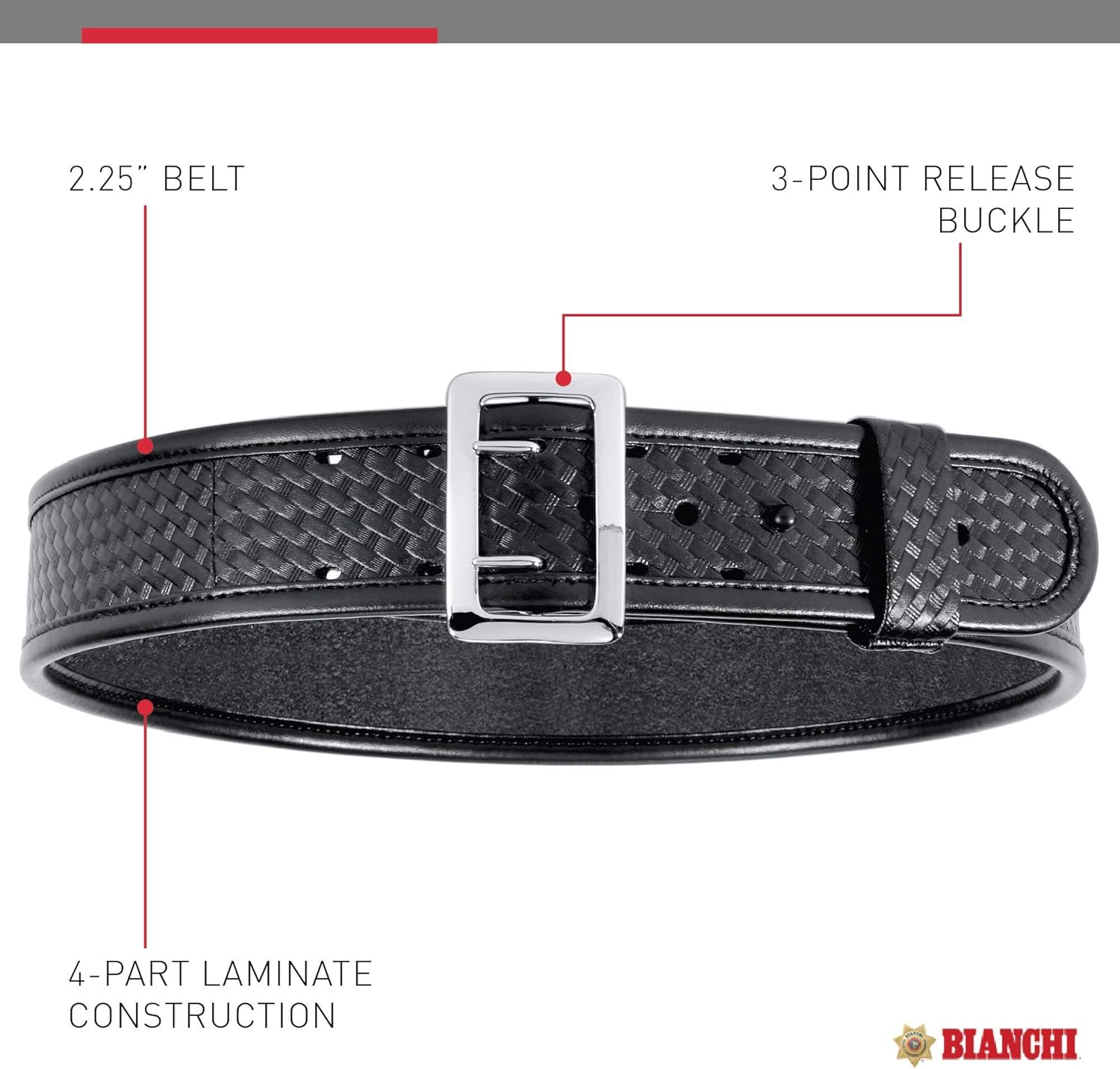 Bianchi 7960 BSK Black Sam Browne Belt with Chrome Buckle image number 3