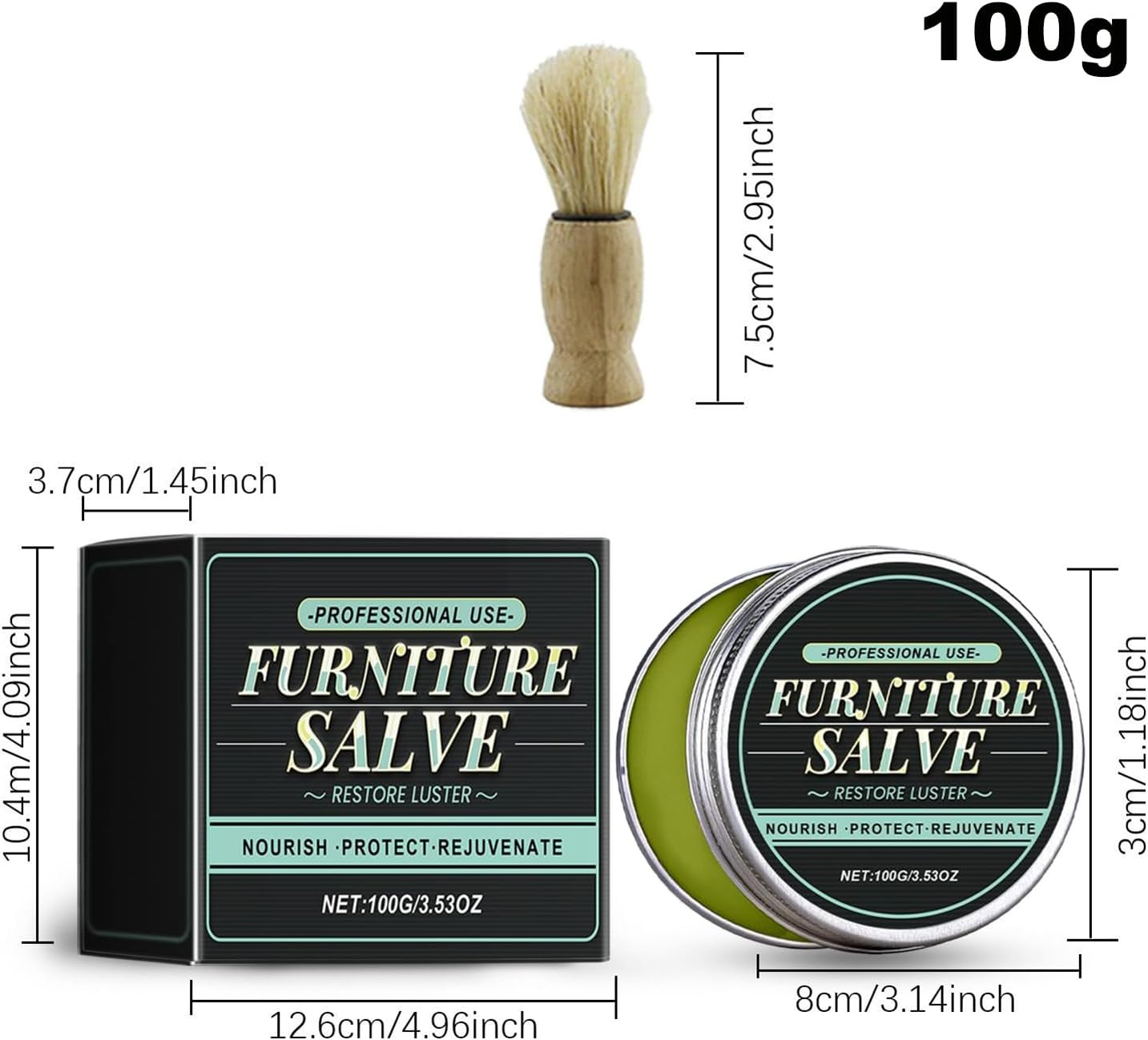 Shpuuyy Leather Balm - 100G Car Leather Interior Cleaner Cream - Deep Conditioning Maintenance Restorer for Furniture Couch Boot Bag Purse Automotive Shoe Upholstery Interior image number 3