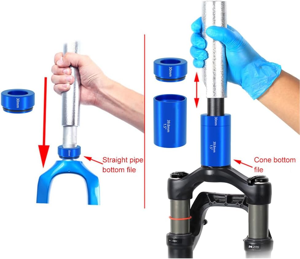 3PCS Bike Front Fork Crown Race Setting Tool, Bicycle Fork Nut Setting Installer, Aluminum Alloy Bicycles Front Forks Setter Driver Kit for 28.6Mm 1.5In 1.25In Bicycle Fronts Forks image number 4