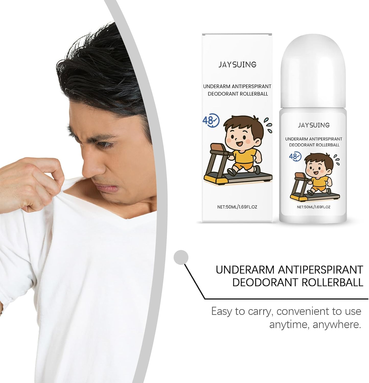 Antiperspirant Deodorant Rollerball, 50Ml, Long-Lasting Fresh Menthol Scent, Gentle Formula image number 1