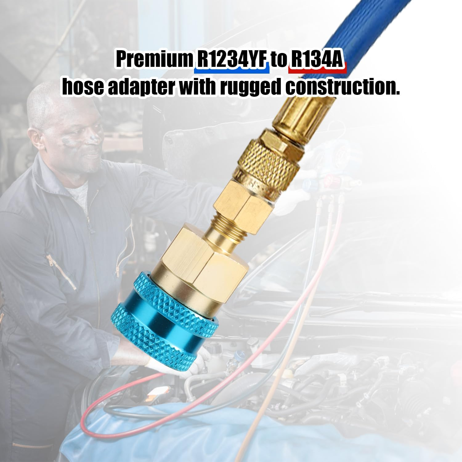 2Pcs R134A to R1234Yf Adapter Fittings, High & Low Adjustable Quick Coupler Adapters with Valve Core Wrench Sturdy Coupler Connector Adapter Fitting Kit for Car AC Refrigerant image number 3