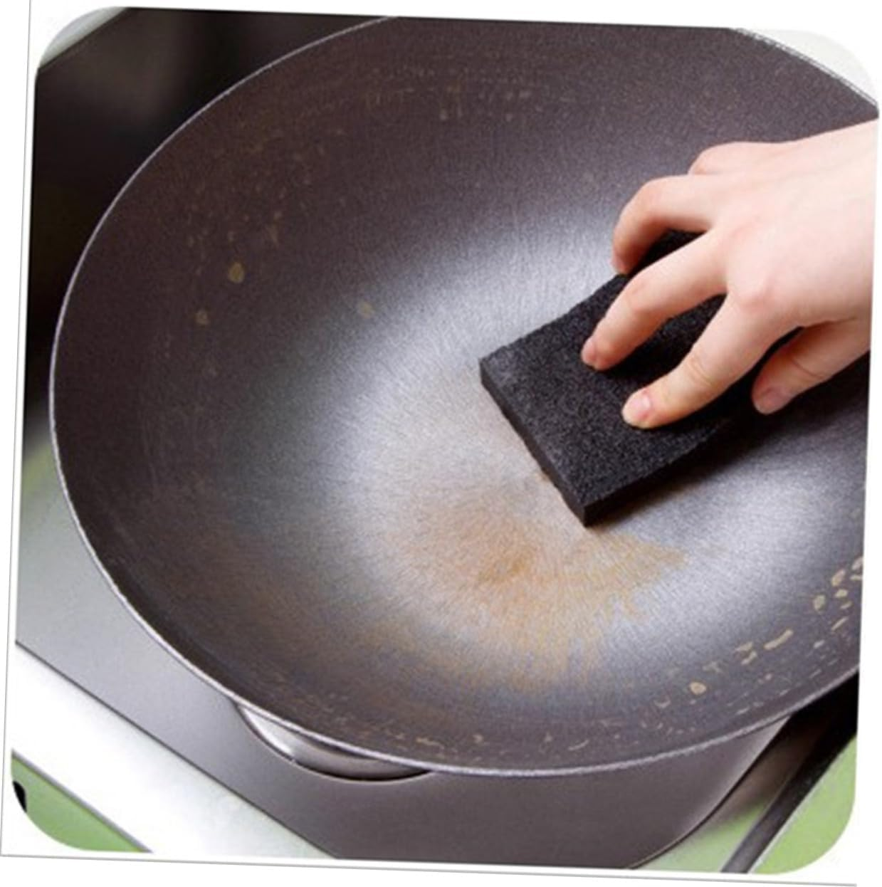 KOCKSHION 10Pcs Black Nano Emery Cleaning Sponges Thin Kitchen Dish Sponge Multi-Use Household Nano Carborundum Scrubbers for Removal image number 2