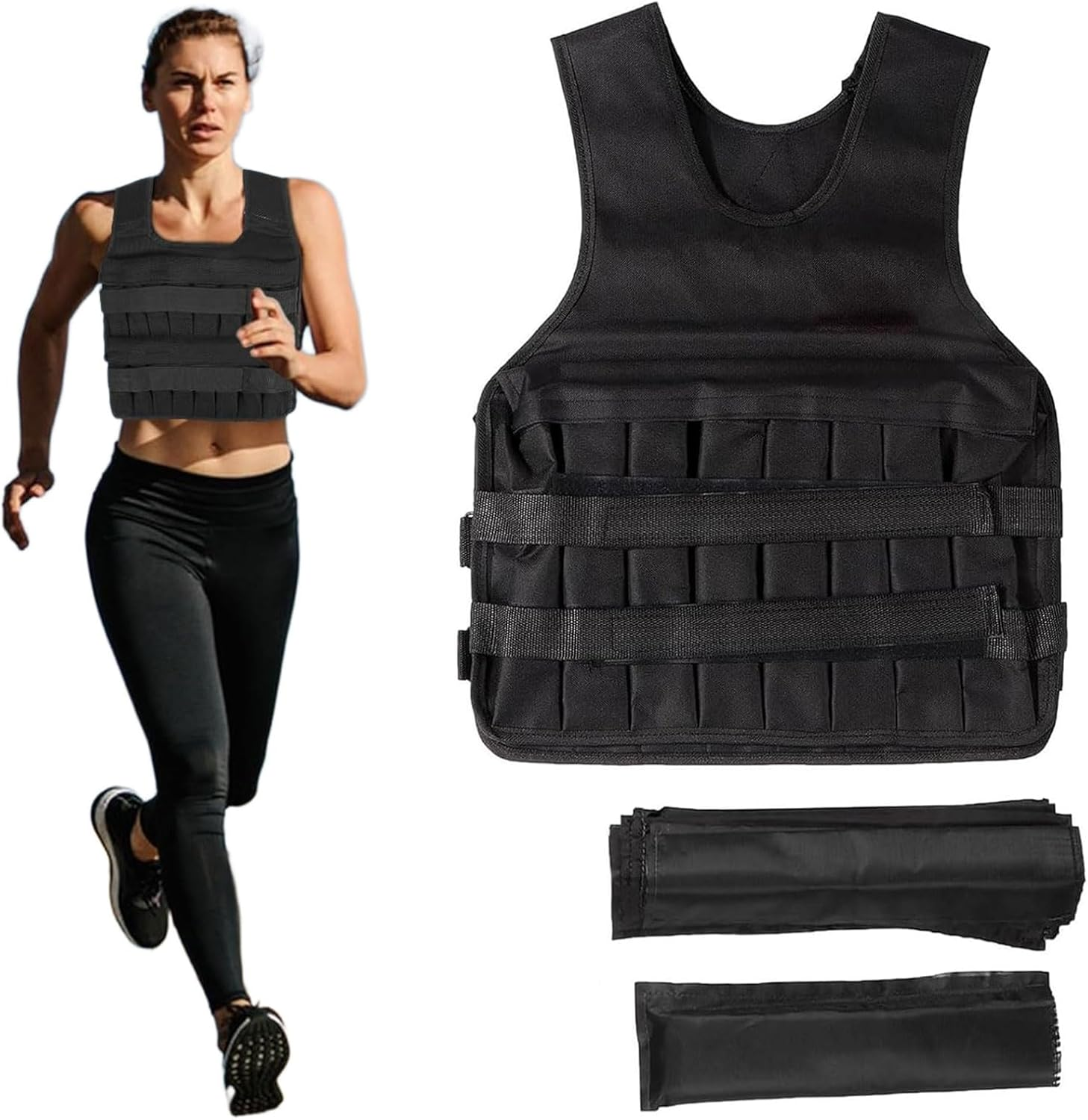 Adjustable Weighted Vest for Women Men 5Kg 8Kg 10Kg 15Kg 20Kg, Weight Workout Vest for Strength Training, Running, Fitness, Walking, Weight Loss, Training, Weightloss