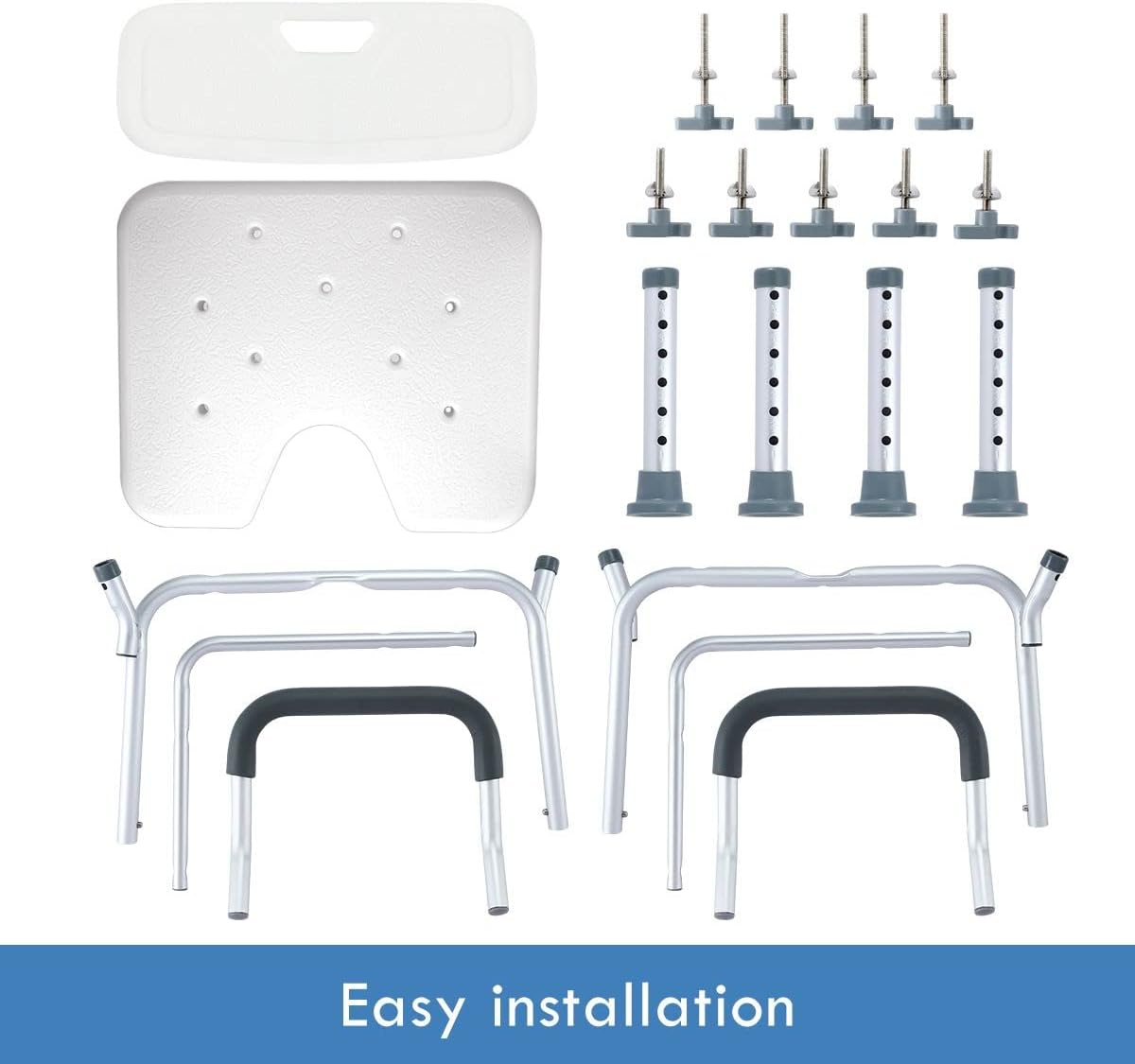 Medical Shower Chair Adjustable Bathtub Tub Bench Bath Seat Shower Stool with Back and Armrests Bathroom for Pregnant Elderly Seniors image number 5