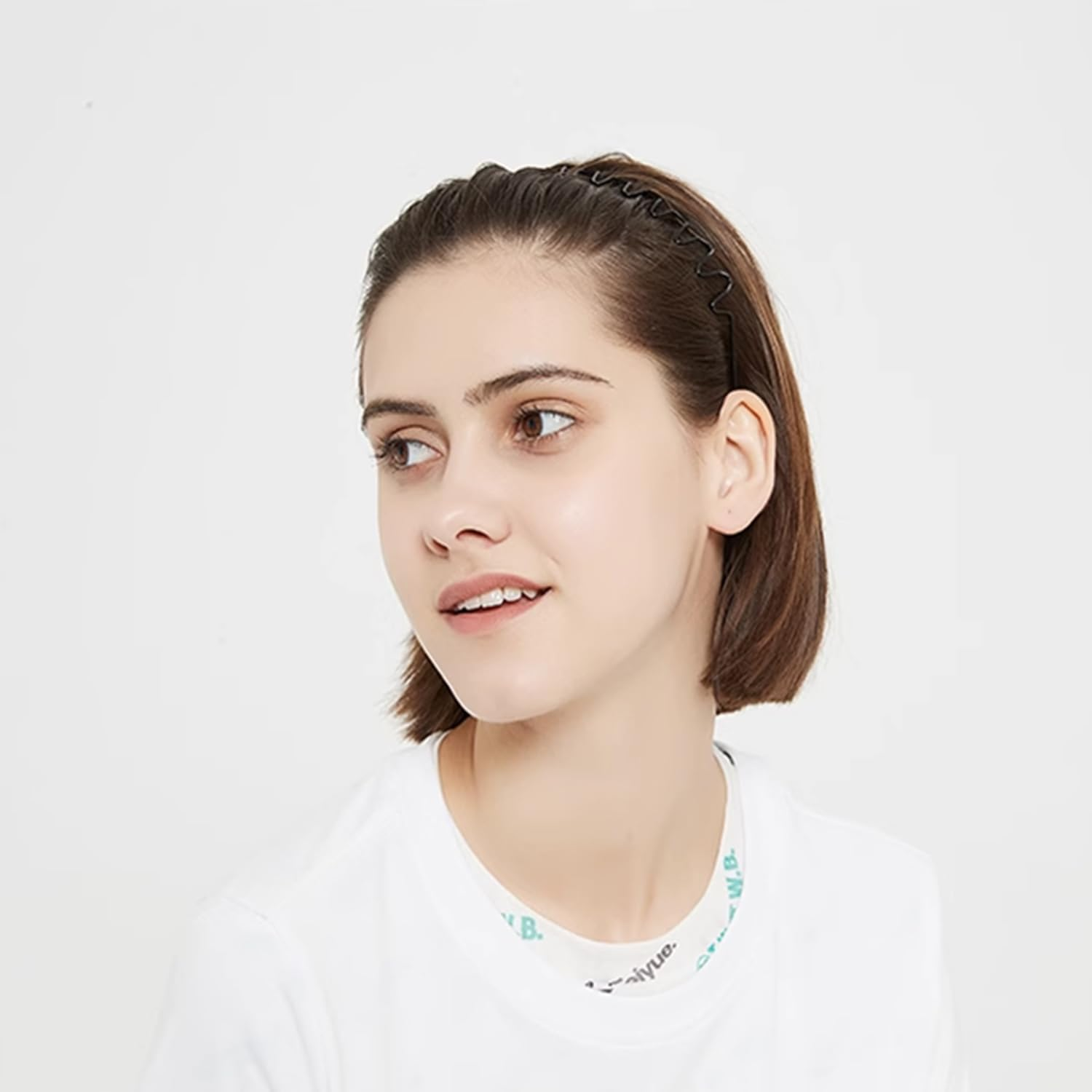 Hair Band, Metal Hair Bands for Men Women, Black Wavy Hair Bands, Spring Outdoor Sports Headbands, Unisex Hair Bands Accessories, Simple Elastic Headwear image number 3