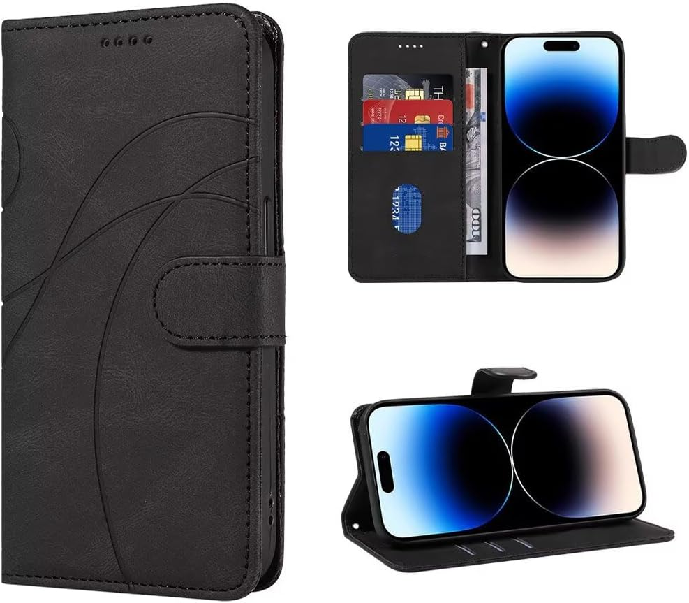 SEAHAI Leather Folio Case for Realme Note 70T, Premium PU Flip Wallet Protective Case, Shockproof Mobile Phone Case with Stand Function, Card Slot, RFID Protection, Magnetic - Blue