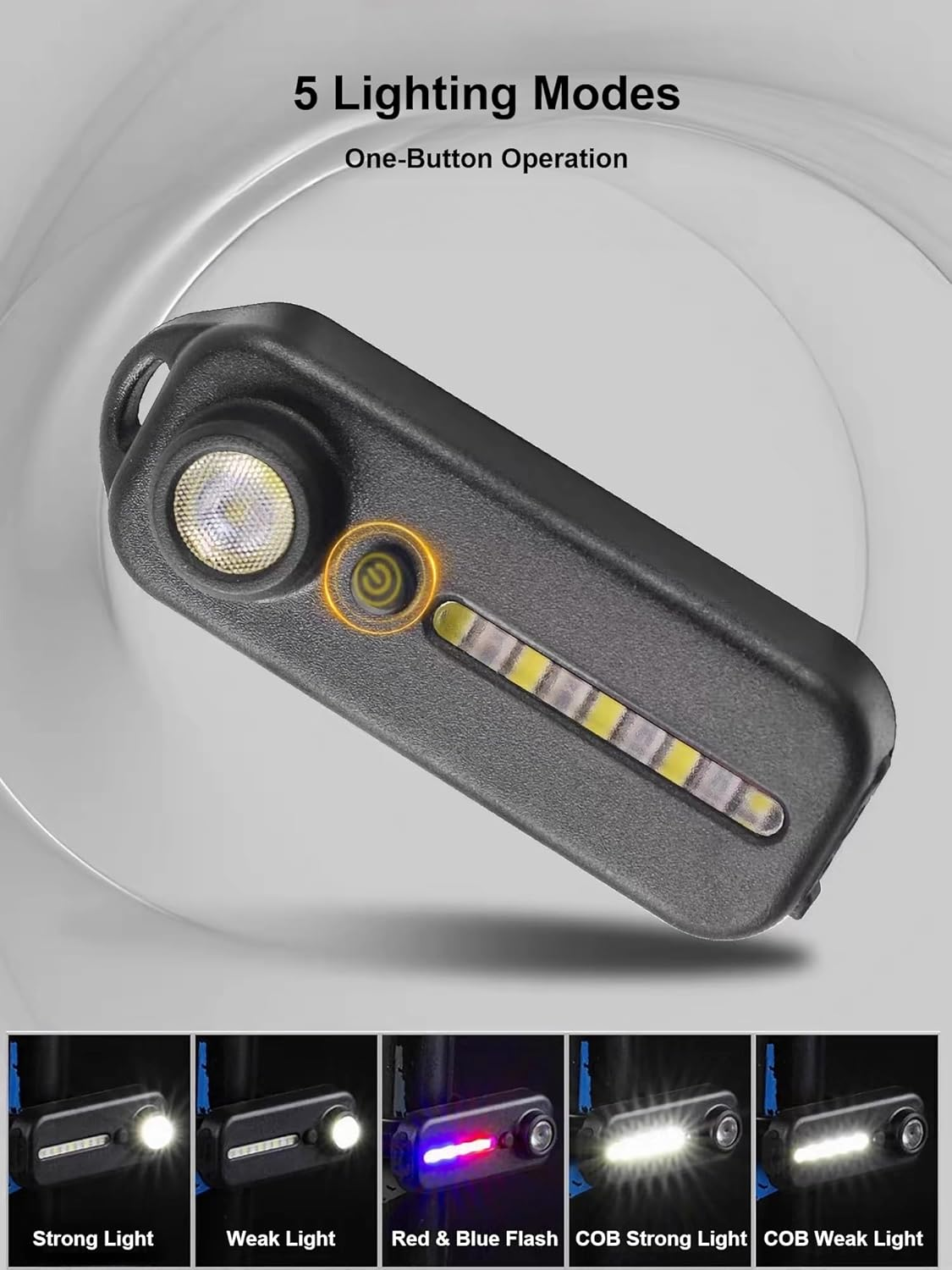 Running Light for Runners, Clip on Flashlight Rechargeable Safety Light for Walking at Night, Hands Free Emergency LED Flashlight for Night Warning Running Camping Fishing Hiking Walking Dog image number 5