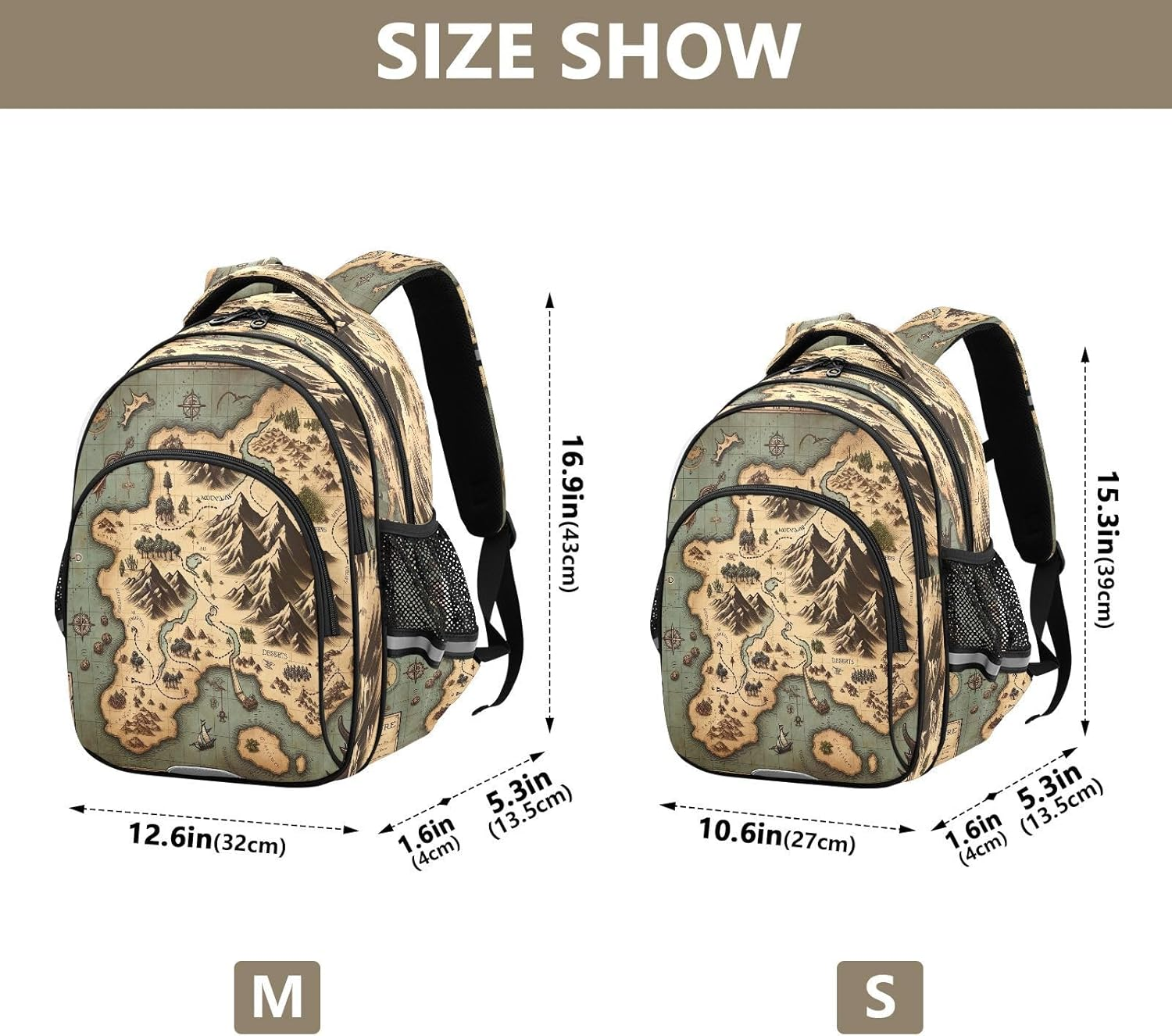 RPLIFE Backpack for Kids Ages 3-8, Game Treasure Map Elementary Kids Backpack, 15 Inch image number 2