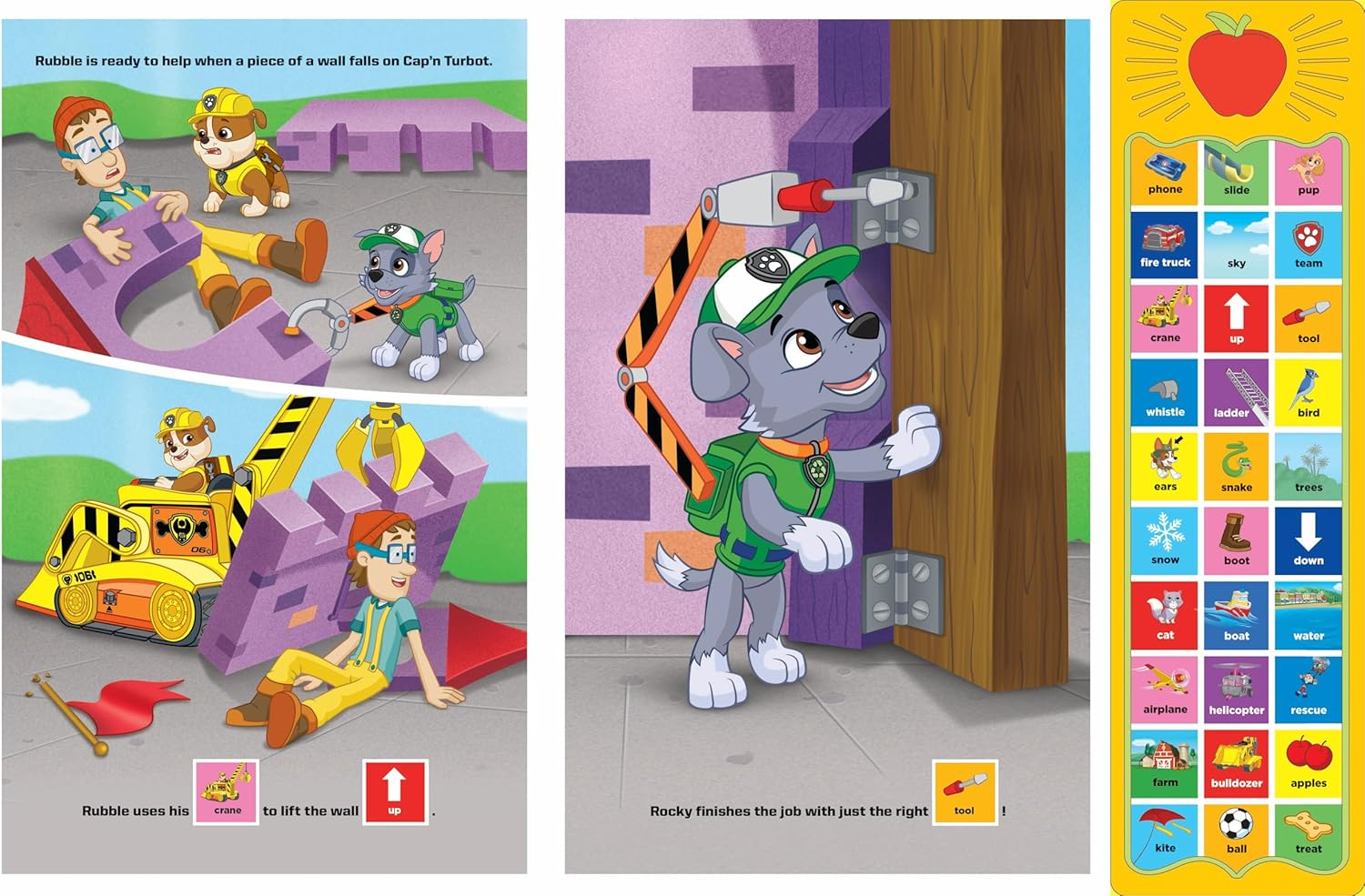 PAW Patrol Chase, Skye, Marshall, and More! First Words 30-Button Sound Book Great for Early Learning PI Kids image number 2