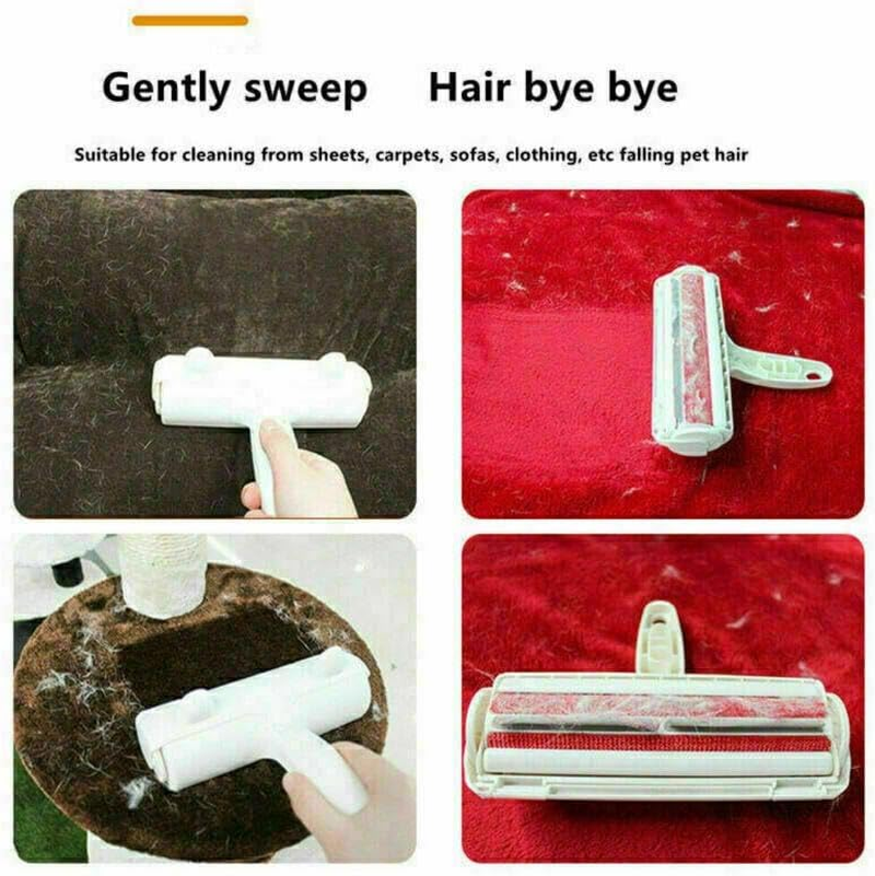 AIMALL Pet Dog Cat Hair Remover, Self-Cleaning Fur Removal Tool for Sofa, Carpet, Clothes, and Bed, Durable ABS 2-Way Design, 7.5 Inch, Easy One-Hand Operation - Orange image number 3