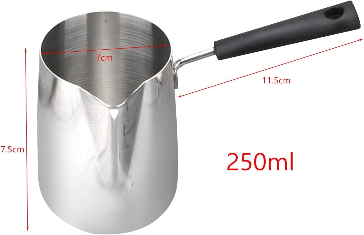 Folpus Milk Frothing Pitcher Jug Espresso Latte Art Cup Coffee Bar Accessories Long Handle Milk Jug for Hotel Warm Tea Hot Chocolate, 250Ml image number 5