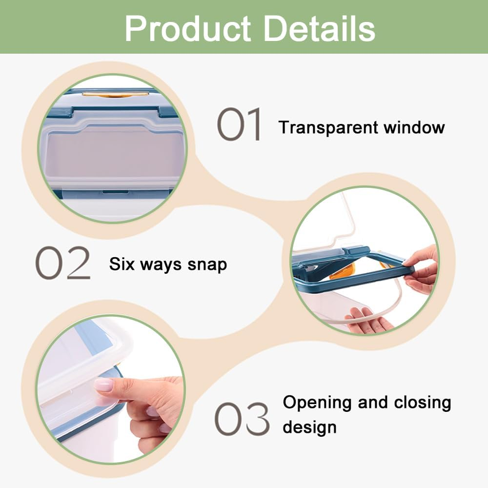 TOMVAES Rice Storage Container, Rice Bucket with Lids, Grain Pet Food Bin, Insect and Moisture Proof Rice round Drum, Household, 10Kg image number 4